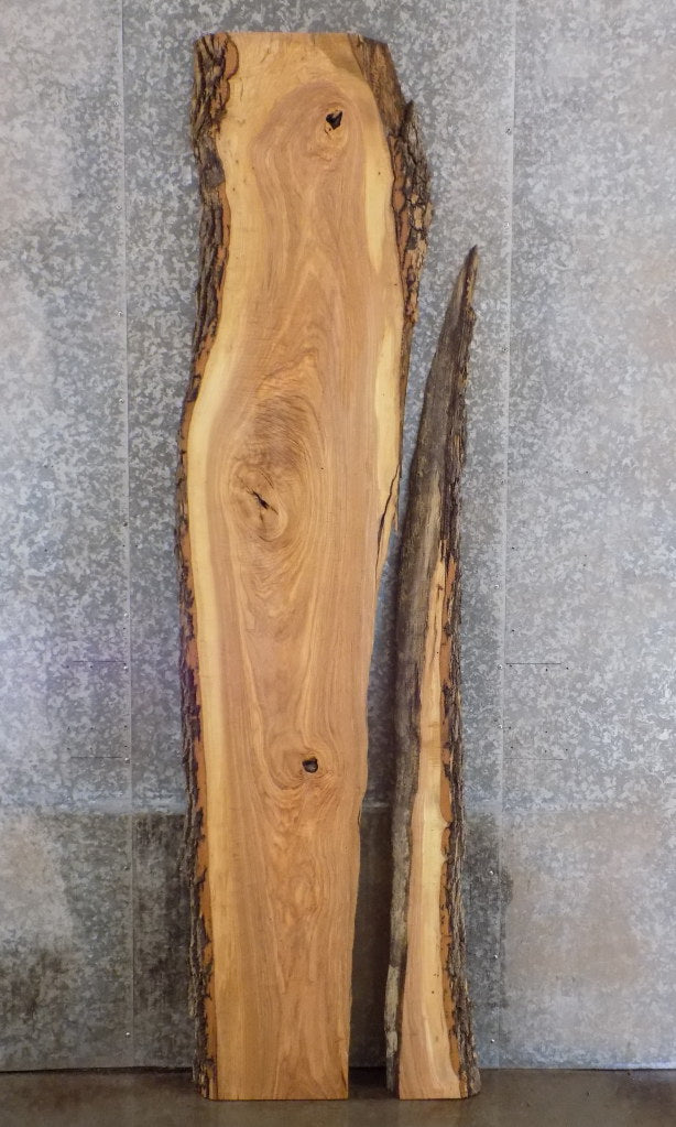 2- Live Edge Ash Dining Table Top Slab Set, Epoxy River Project 39294-39295