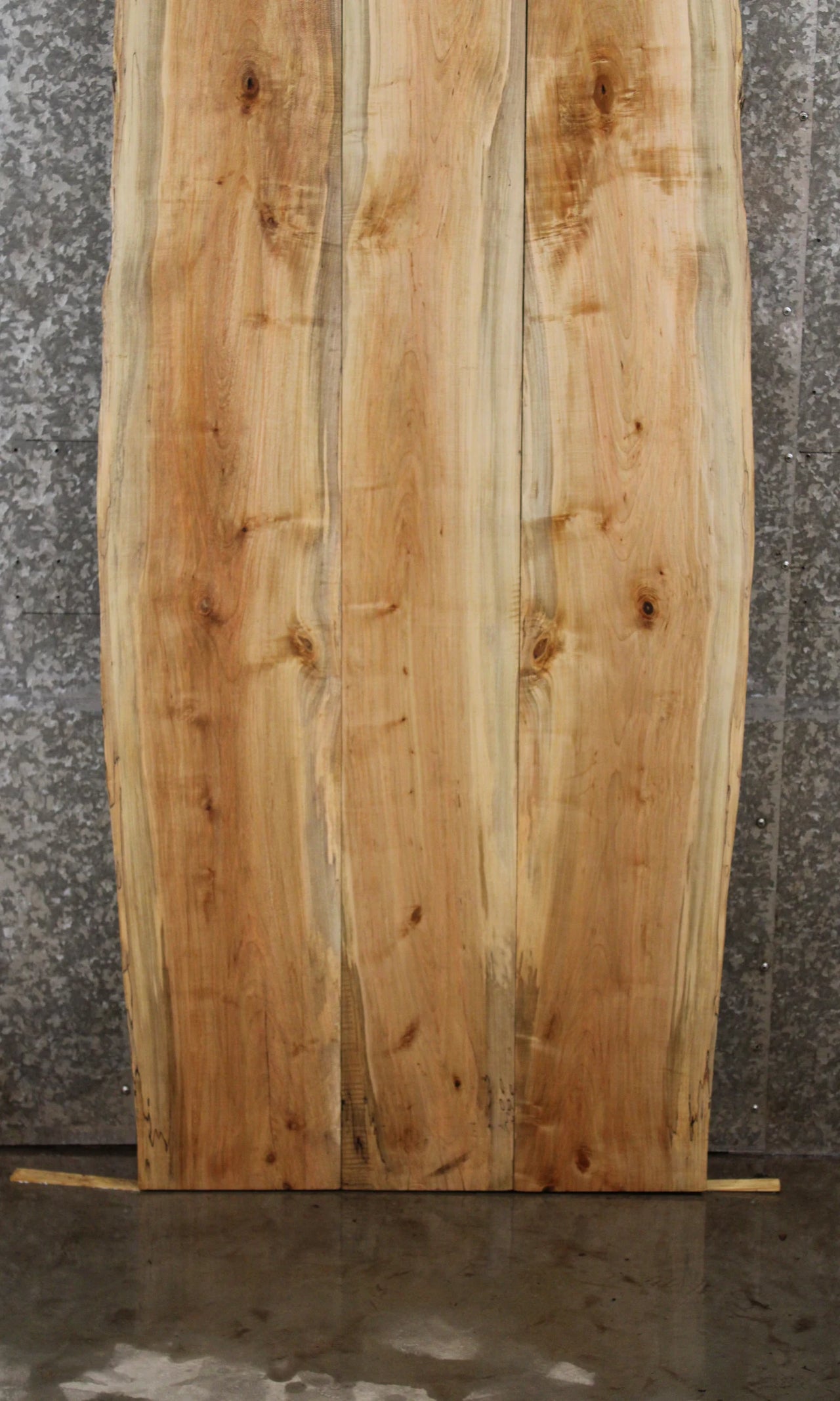 3- Maple Bookmatched Live Edge Table Top Set 39297-39299