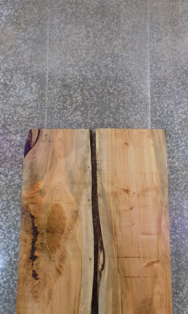 2- Bookmatched Live Edge Rustic Maple Dining Table Top Slabs 39300-39301