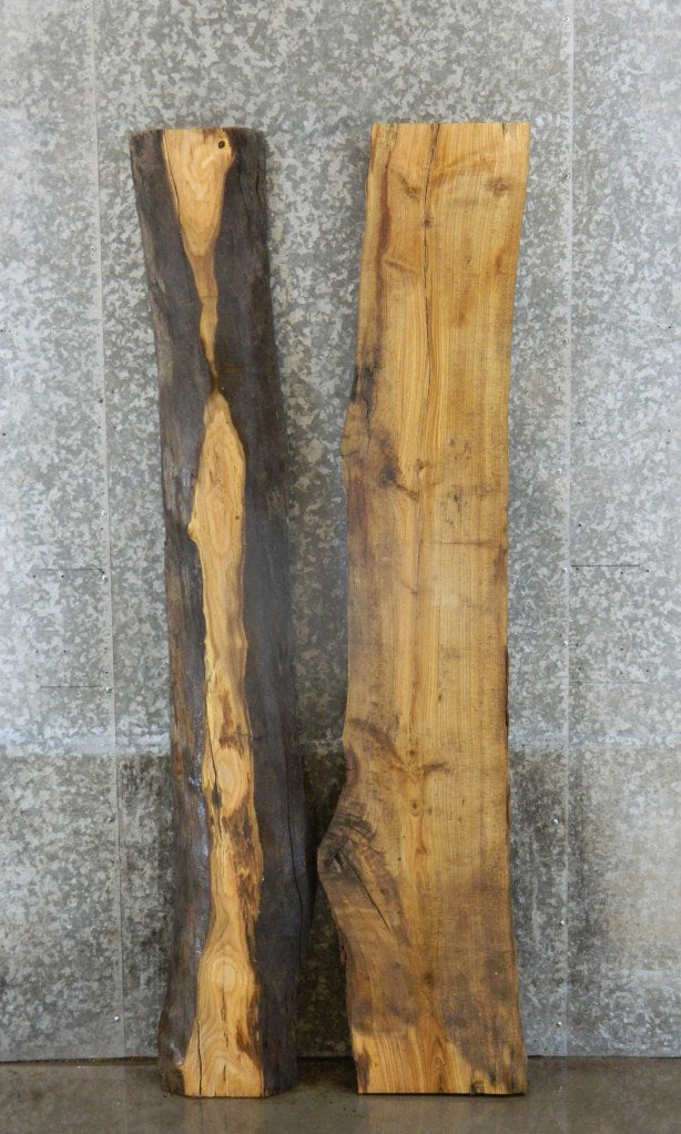 2- Bookmatched Live Edge Ash Rustic Bar/Table Top Slabs CLOSEOUT 39305-39306