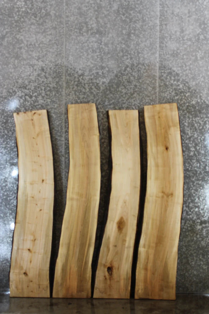4- Rustic Spalted Maple Live Edge Wood Slabs, Craft Pack 39307-39310