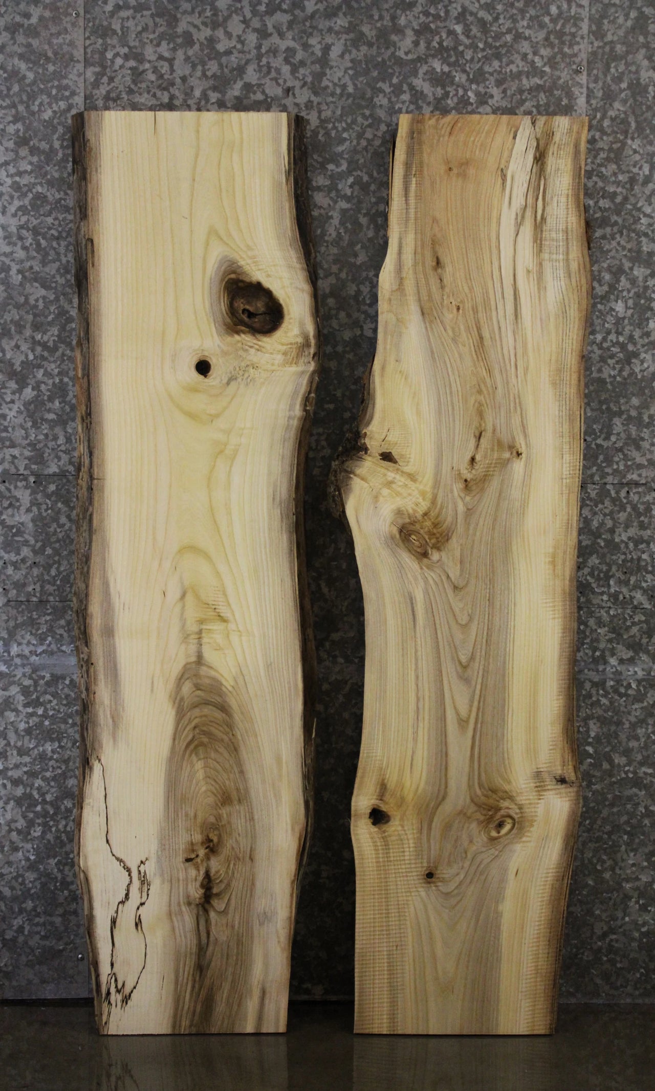 2- Hackberry Live Edge River Table Top, Wood Bench Tops 39311-39312