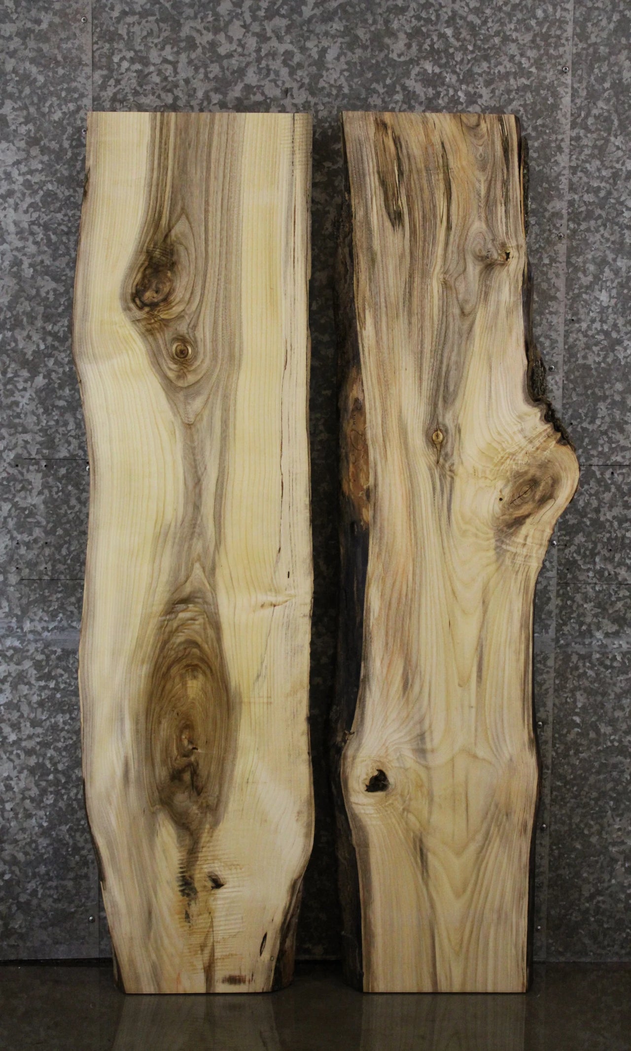 2- Hackberry Live Edge River Table Top, Wood Bench Tops 39311-39312