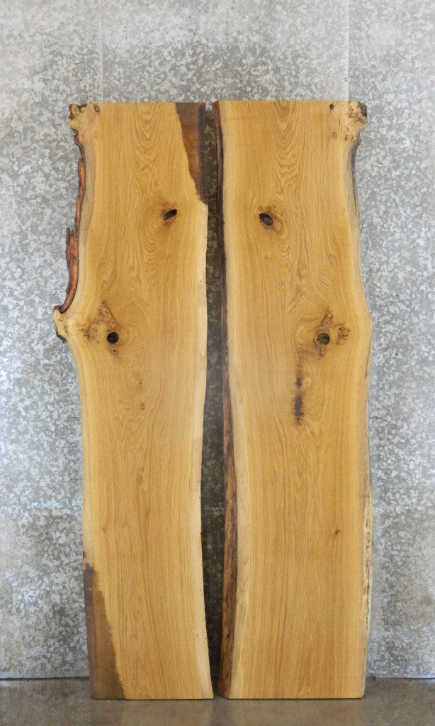 2- Bookmatched White Oak Live Edge Table Top Wood Slabs CLOSEOUT 39315-39316