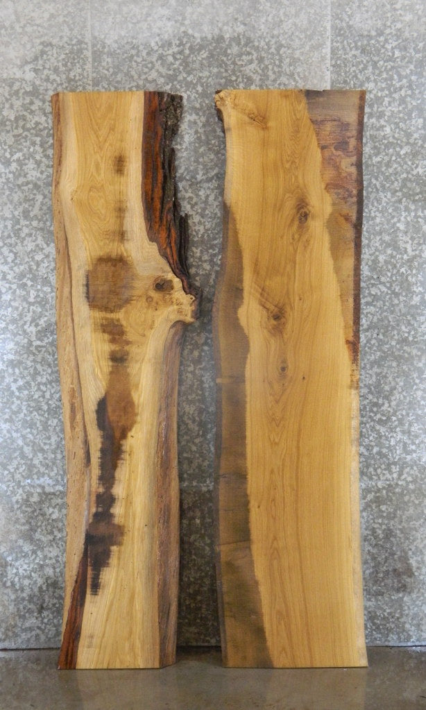 2- Bookmatched White Oak Live Edge Table Top Wood Slabs CLOSEOUT 39315-39316