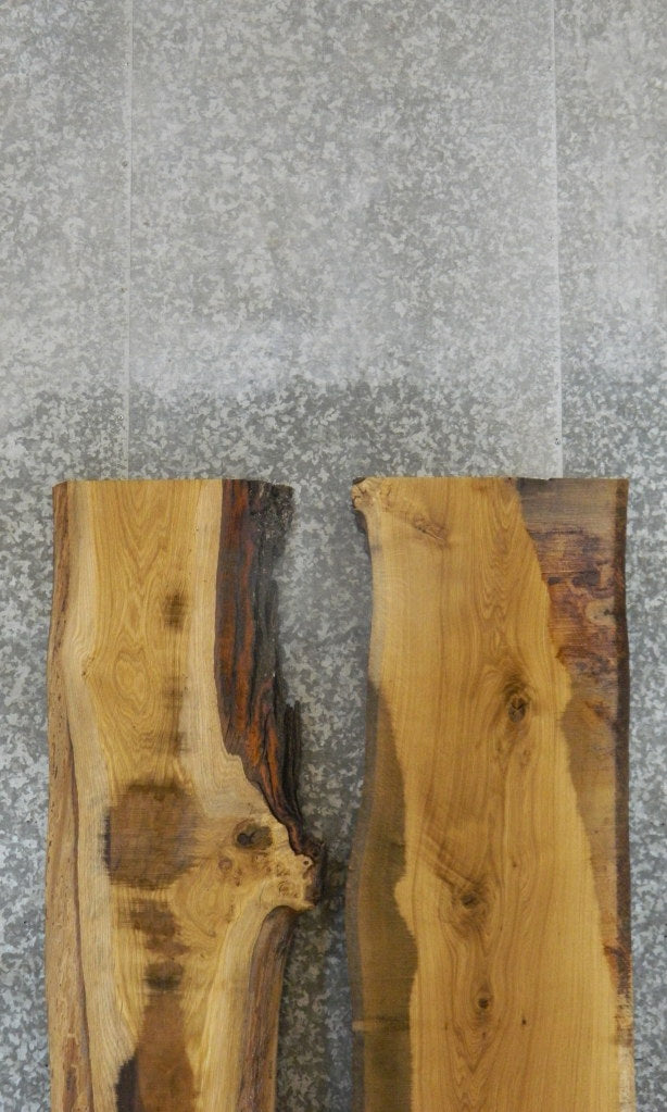 2- Bookmatched White Oak Live Edge Table Top Wood Slabs CLOSEOUT 39315-39316