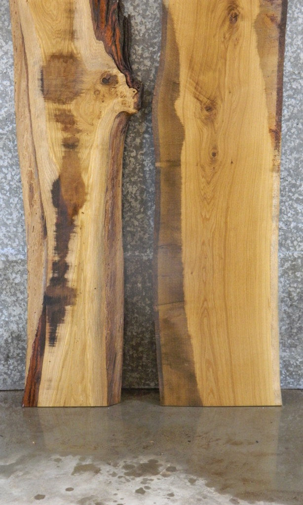 2- Bookmatched White Oak Live Edge Table Top Wood Slabs CLOSEOUT 39315-39316