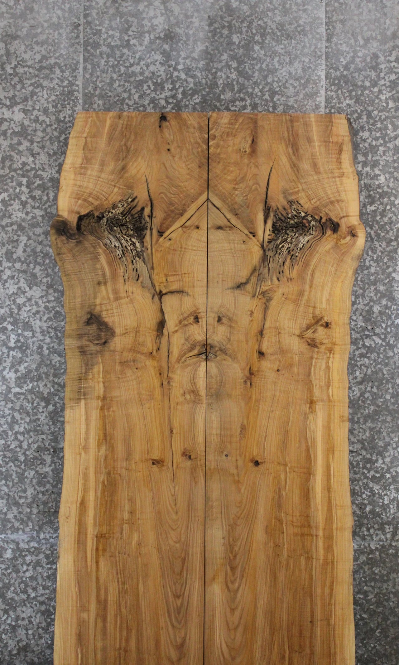 2- Salvaged Bookmatch Live Edge Ash Dining Table Top Set 39315-39316
