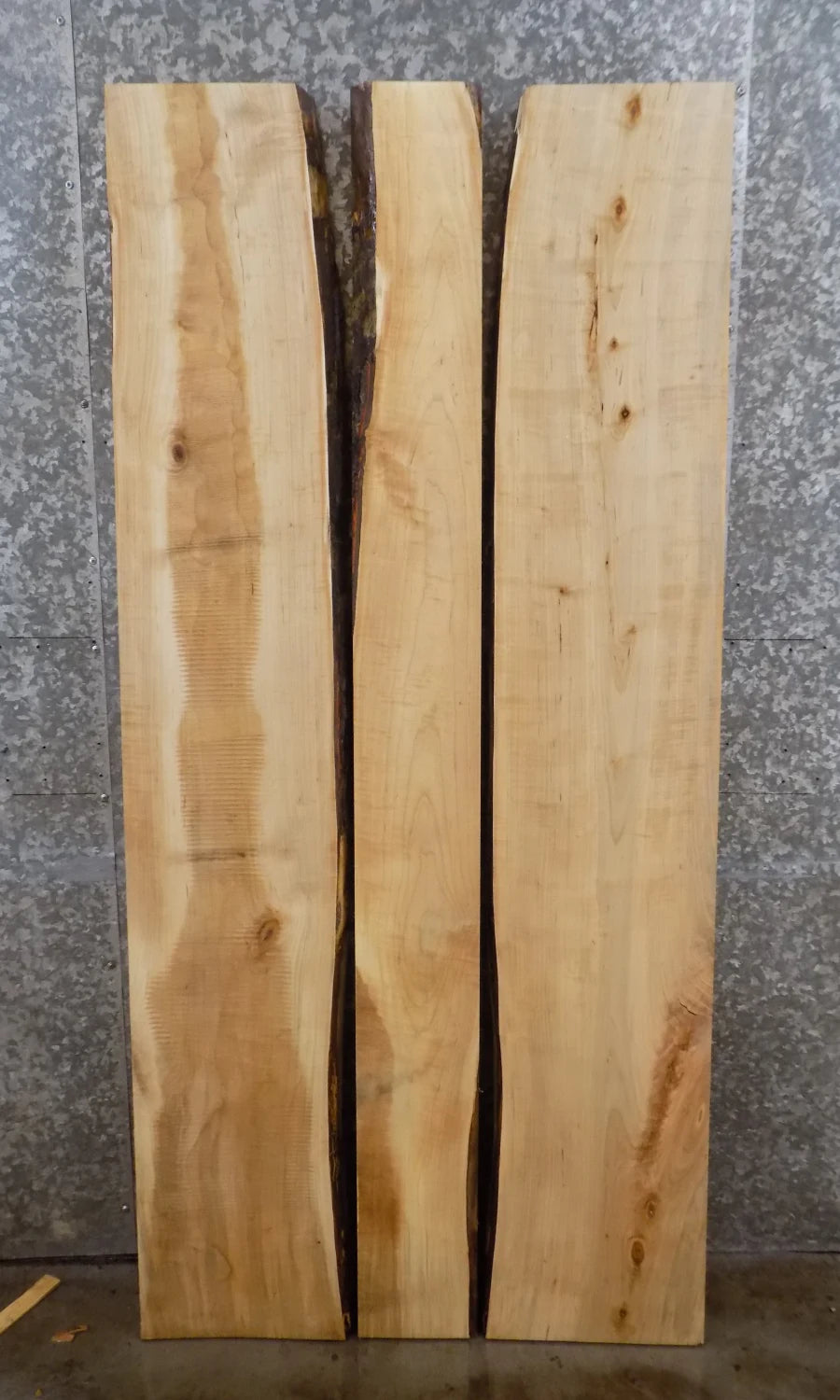 3- Live Edge Bookmatched Maple Dining/Kitchen Table Top Slab 39317-39319