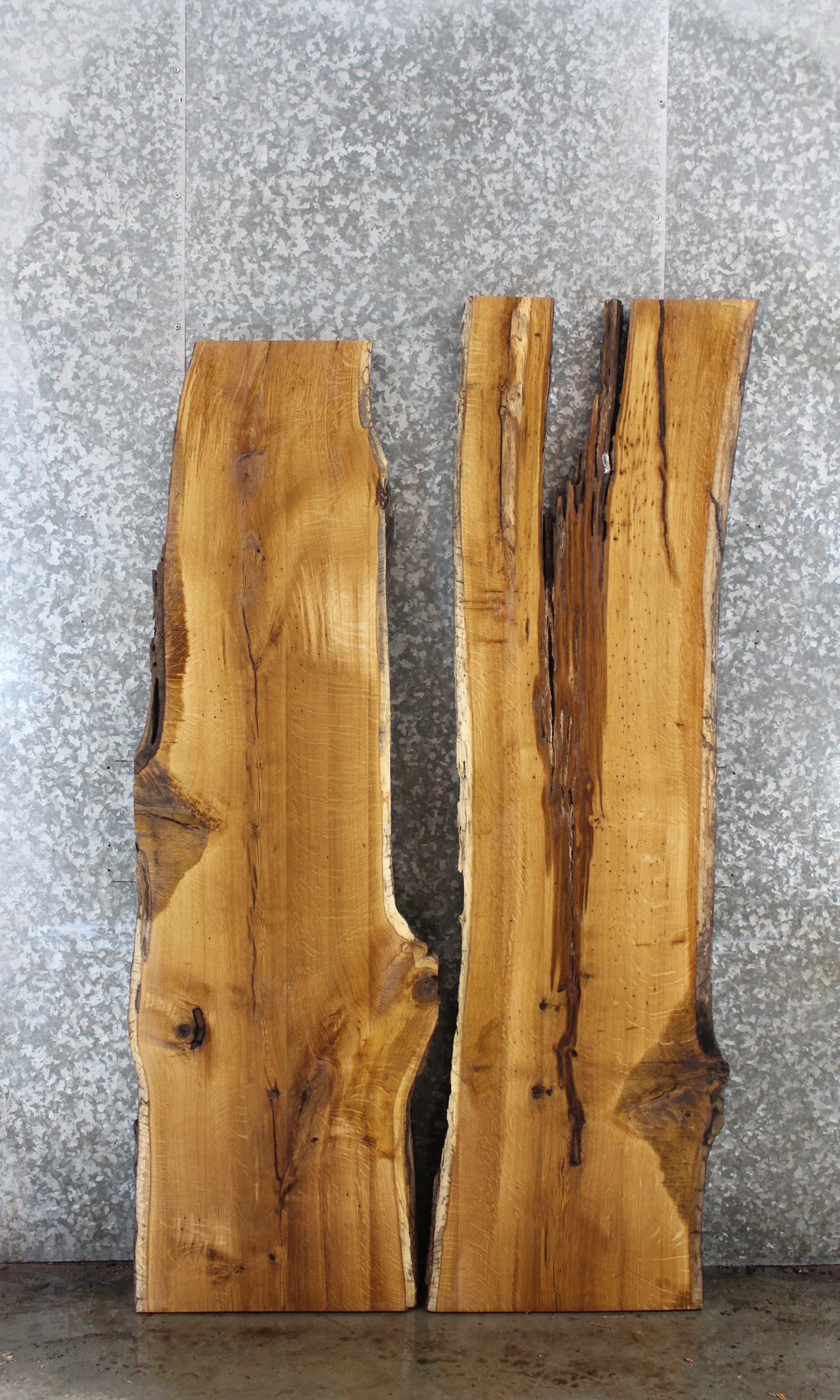2- White Oak Live Edge Desk/Bar Top Slabs 39343,39354