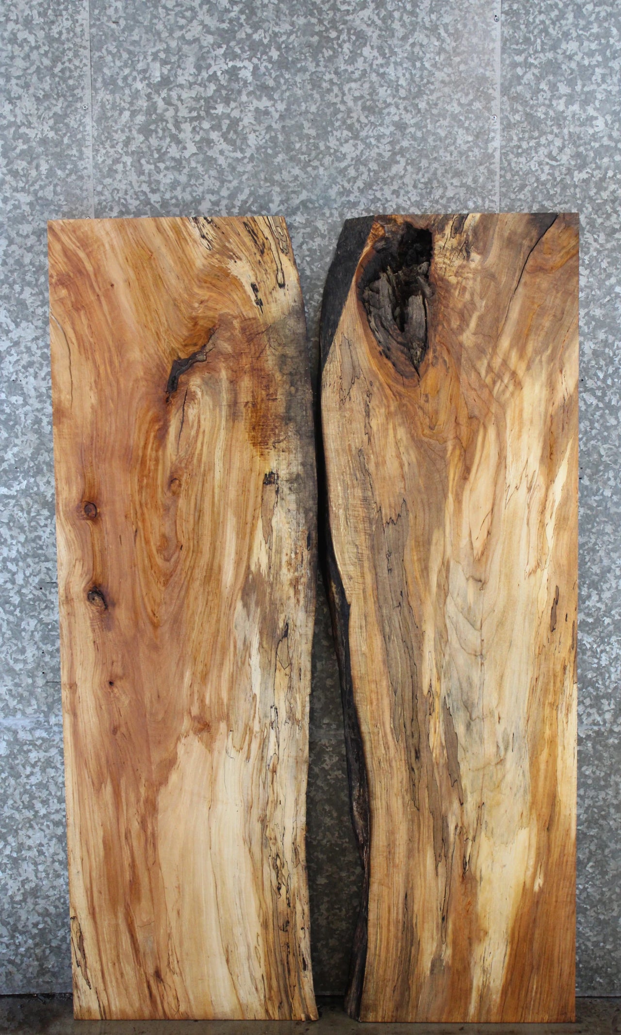 2- Rustic Live Edge Maple Kitchen Table Top Slabs, Office Desk 39364-39365
