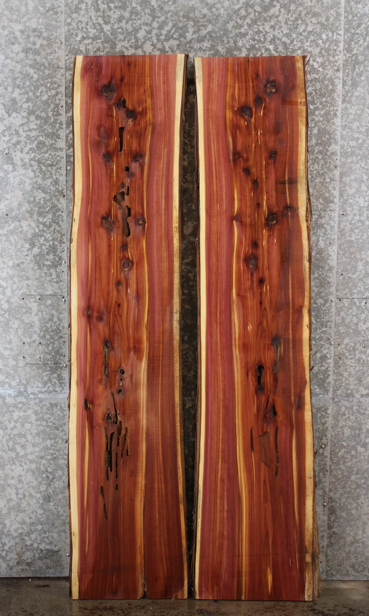 2- Live Edge Red Cedar River Table Top/Kitchen Table Top 39390-39391