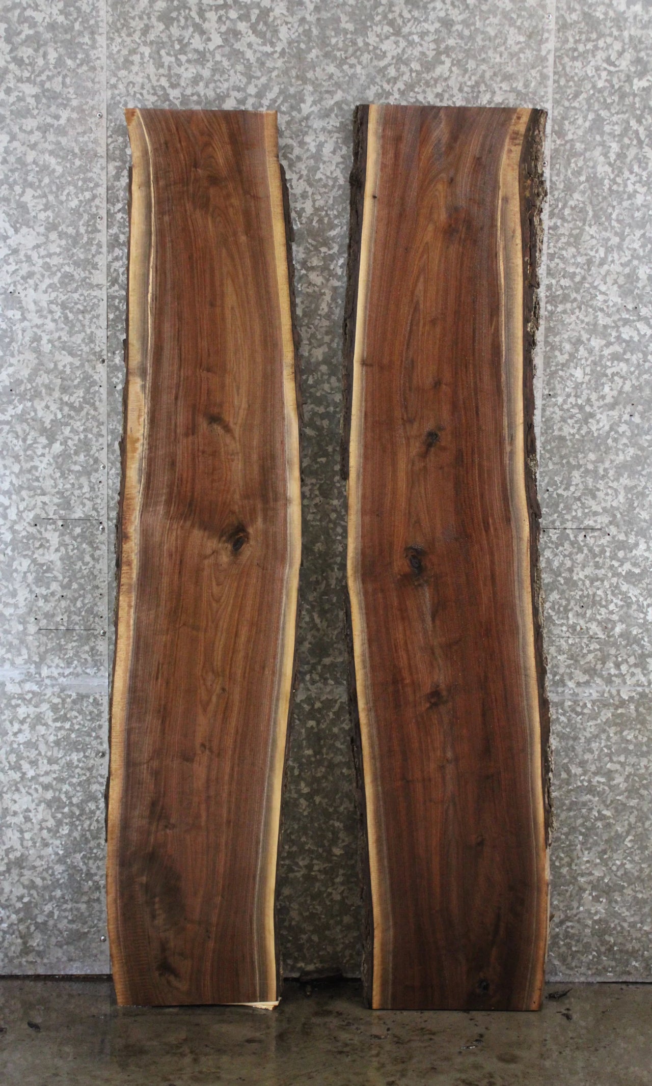 2- Black Walnut Live Edge Bench Slabs/River Table 39393-39394