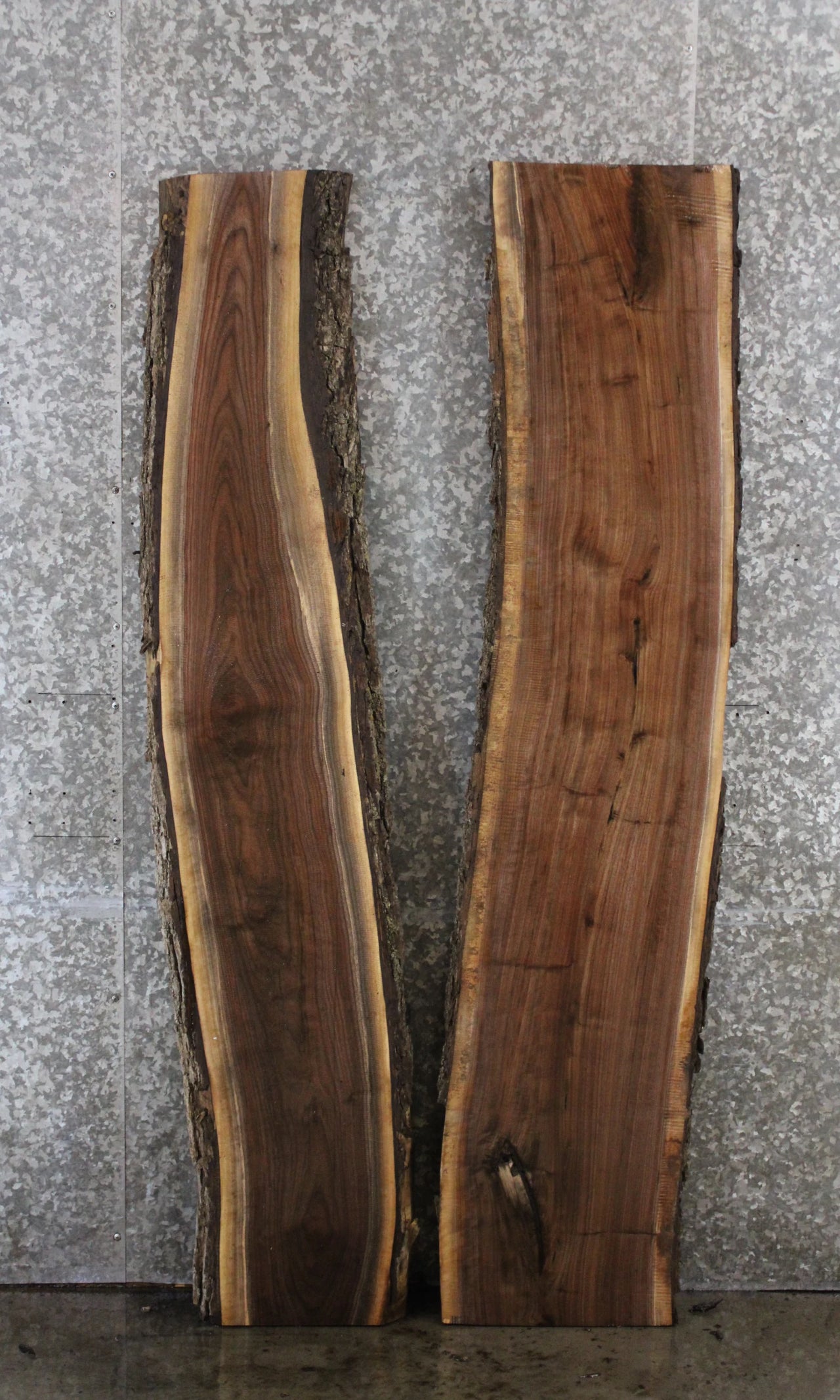 2- Black Walnut Live Edge Bench Slabs/River Table 39393-39394