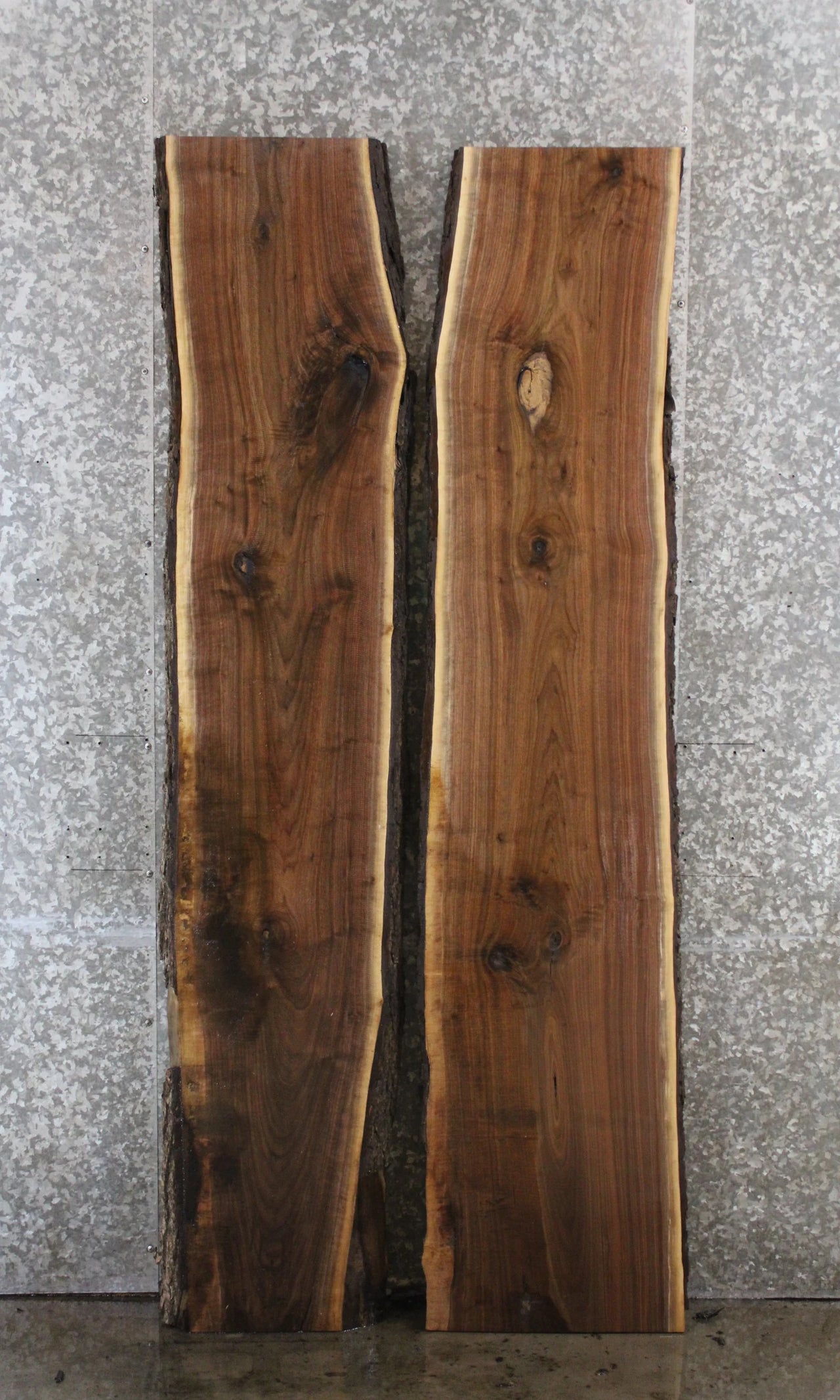 2- Black Walnut Live Edge Book Match River Table 39395-39396