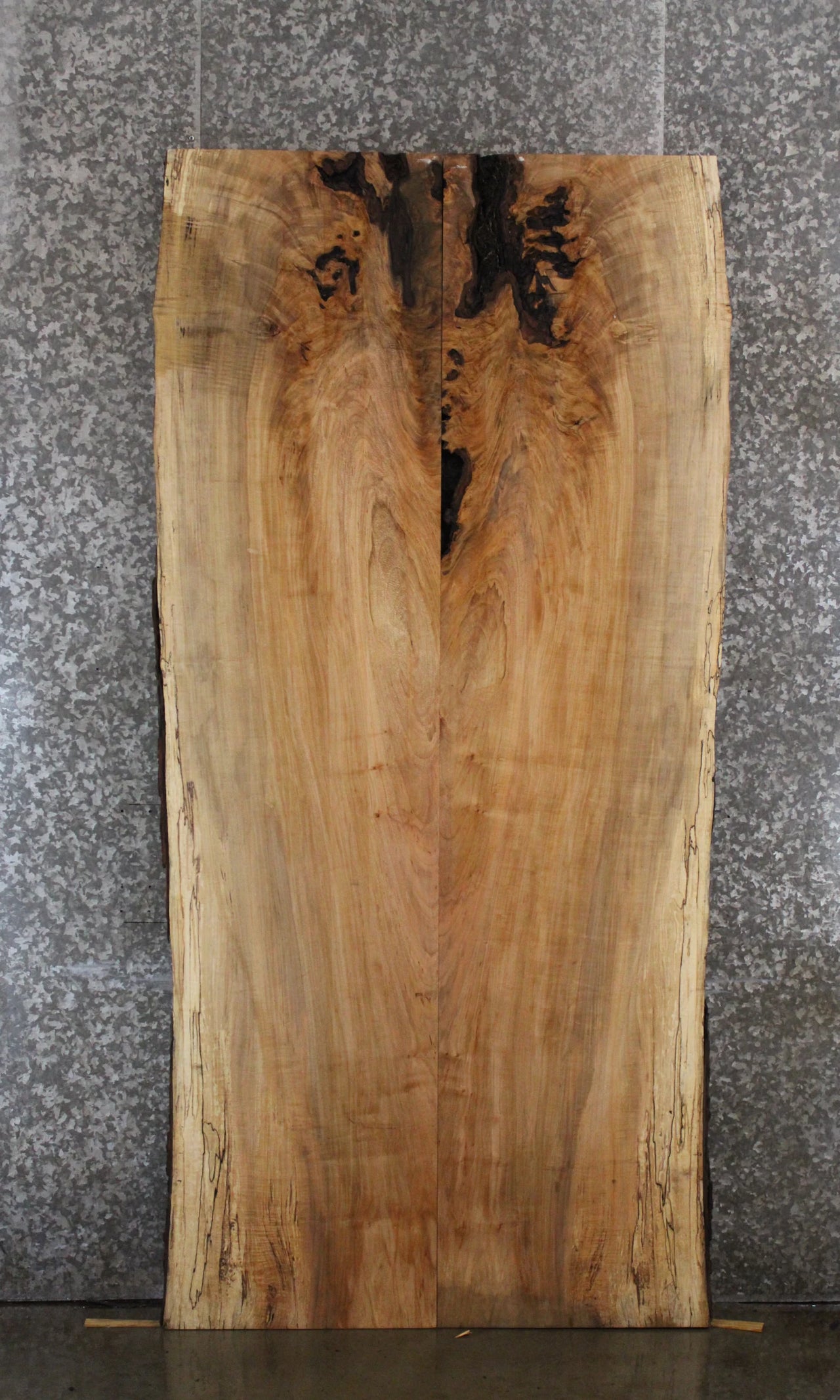 2- Spalted Maple Live Edge Book Match Dining Table 39397-39398