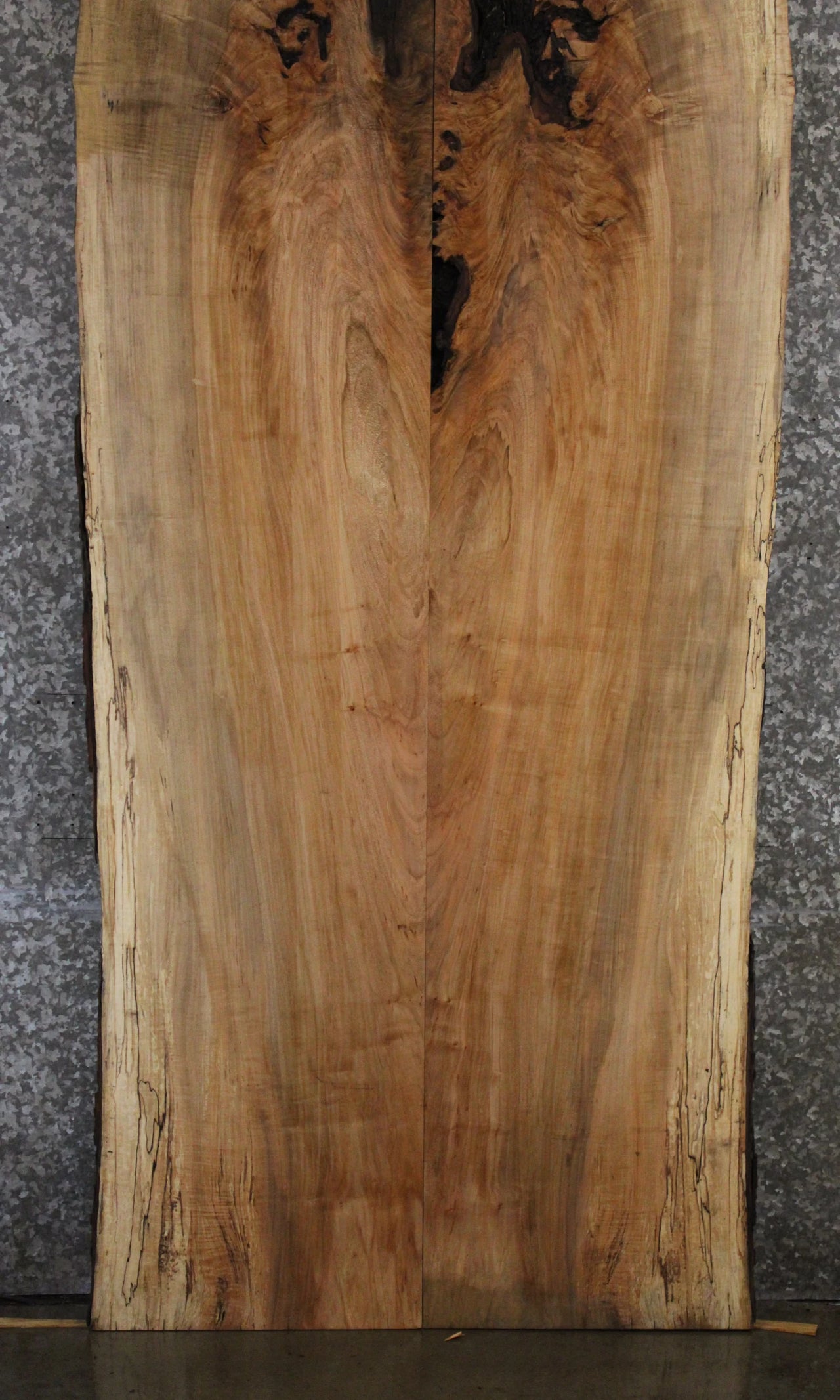 2- Spalted Maple Live Edge Book Match Dining Table 39397-39398