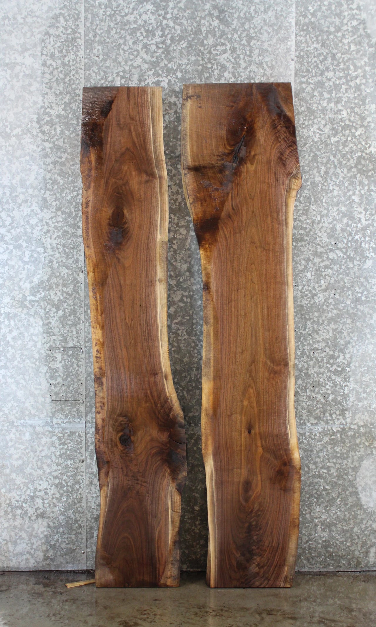 2- Walnut Live Edge Slabs 39404,39408