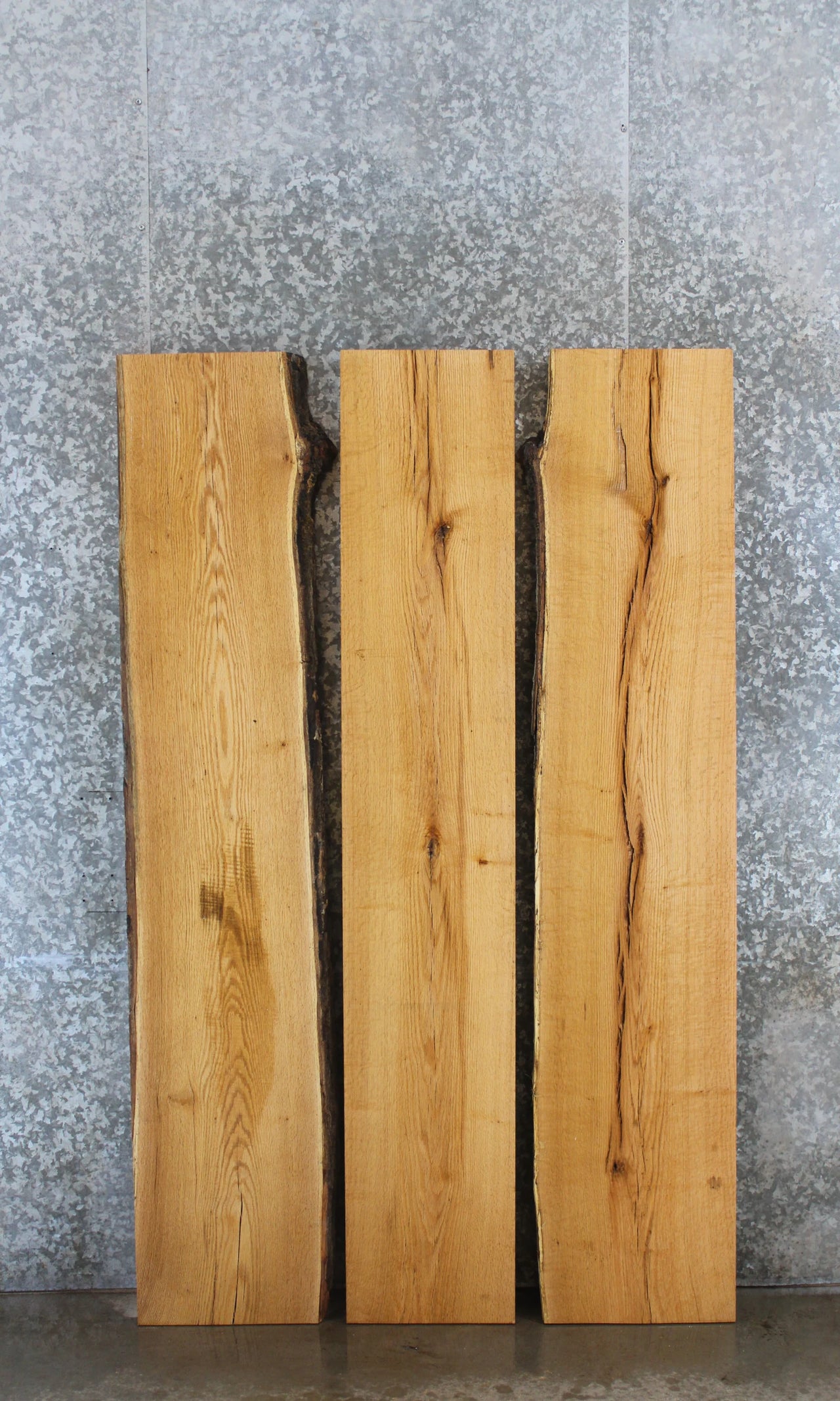 3- Live Edge Red Oak Bookmatched Dining/Kitchen Table Top 39430-39432