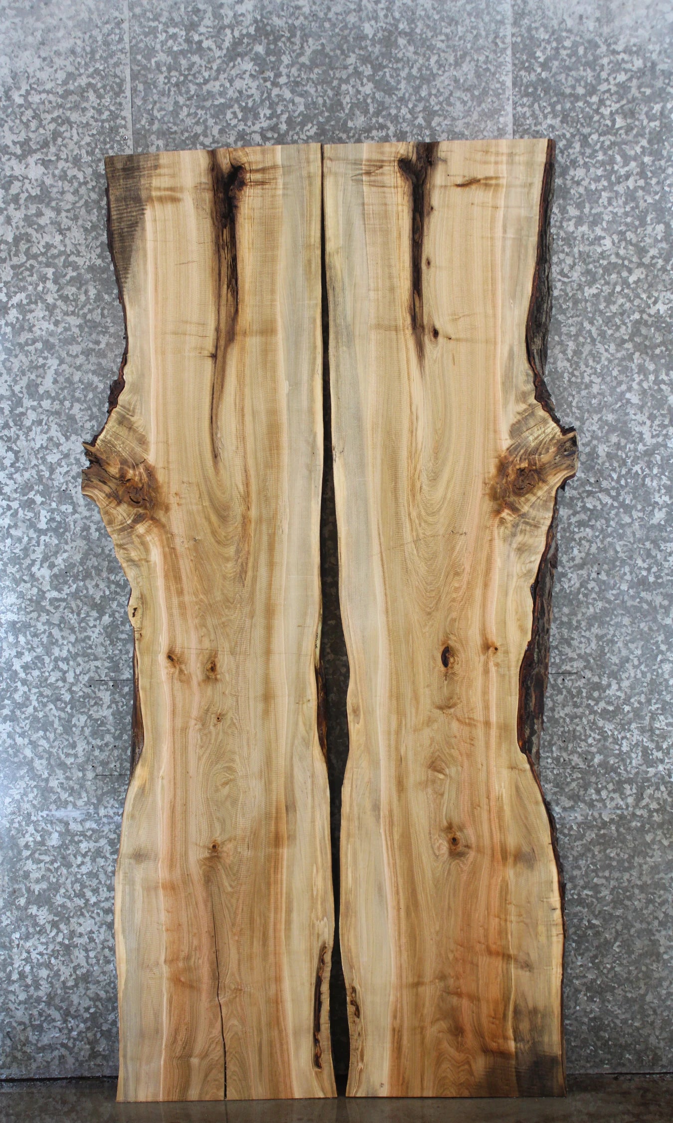 2- Bookmatched Live Edge Maple River Table Top 39449-39450