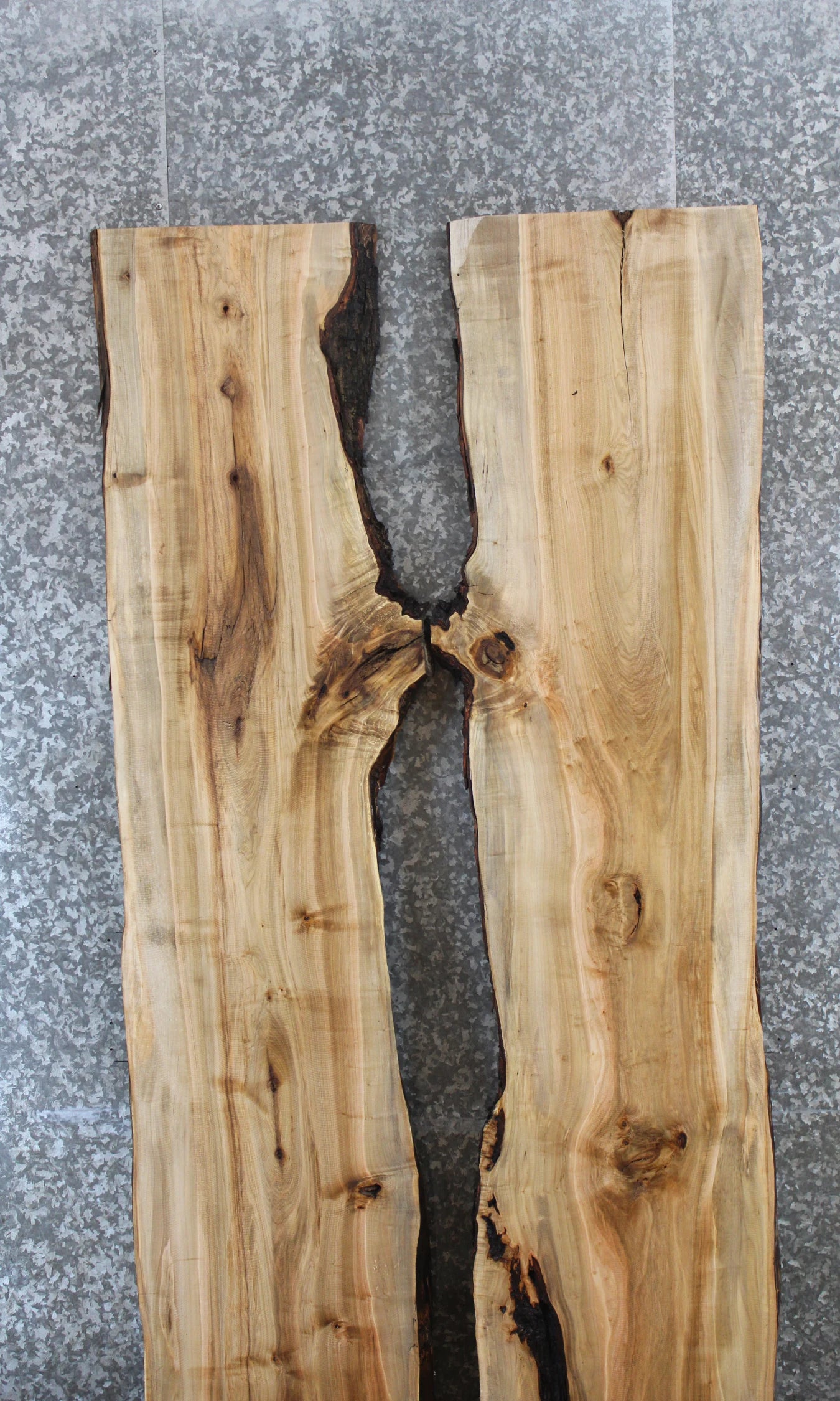 2- Bookmatched Live Edge Maple River Table Top 39449-39450