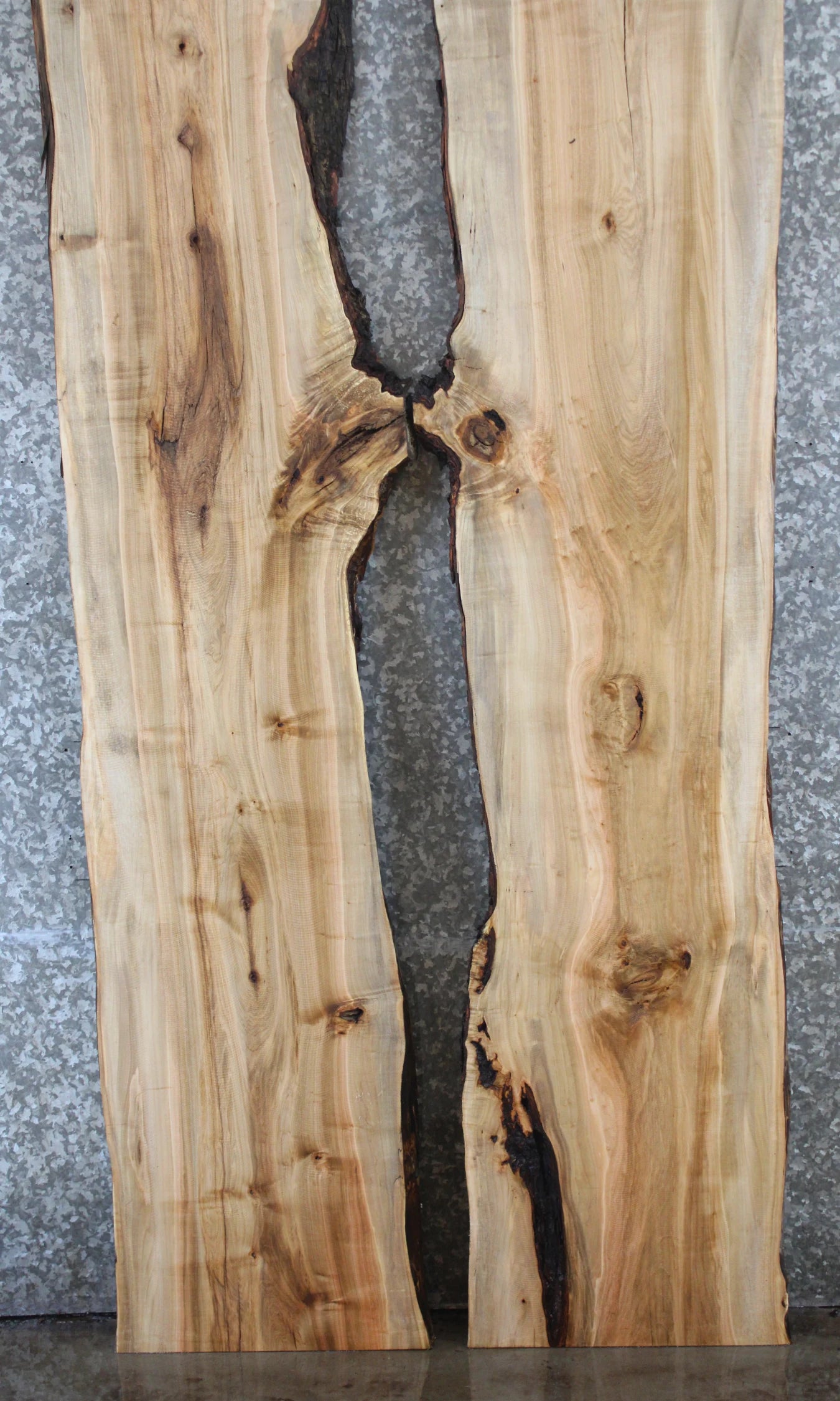 2- Bookmatched Live Edge Maple River Table Top 39449-39450