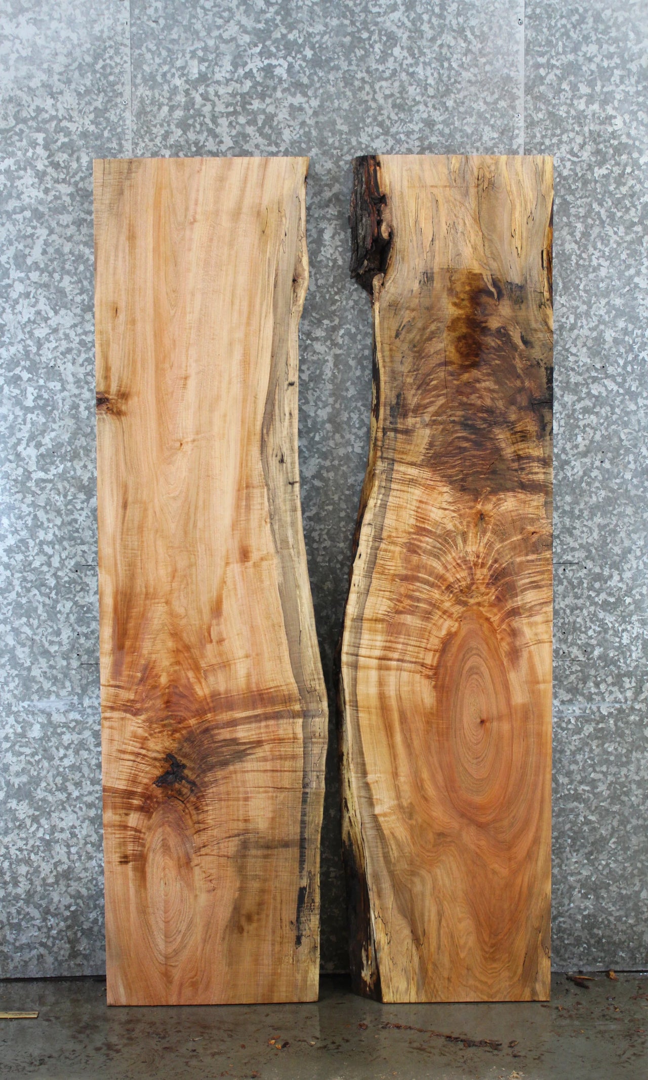 2- Spalted Maple Live Edge Book Match Dining Table Top 39456-39457