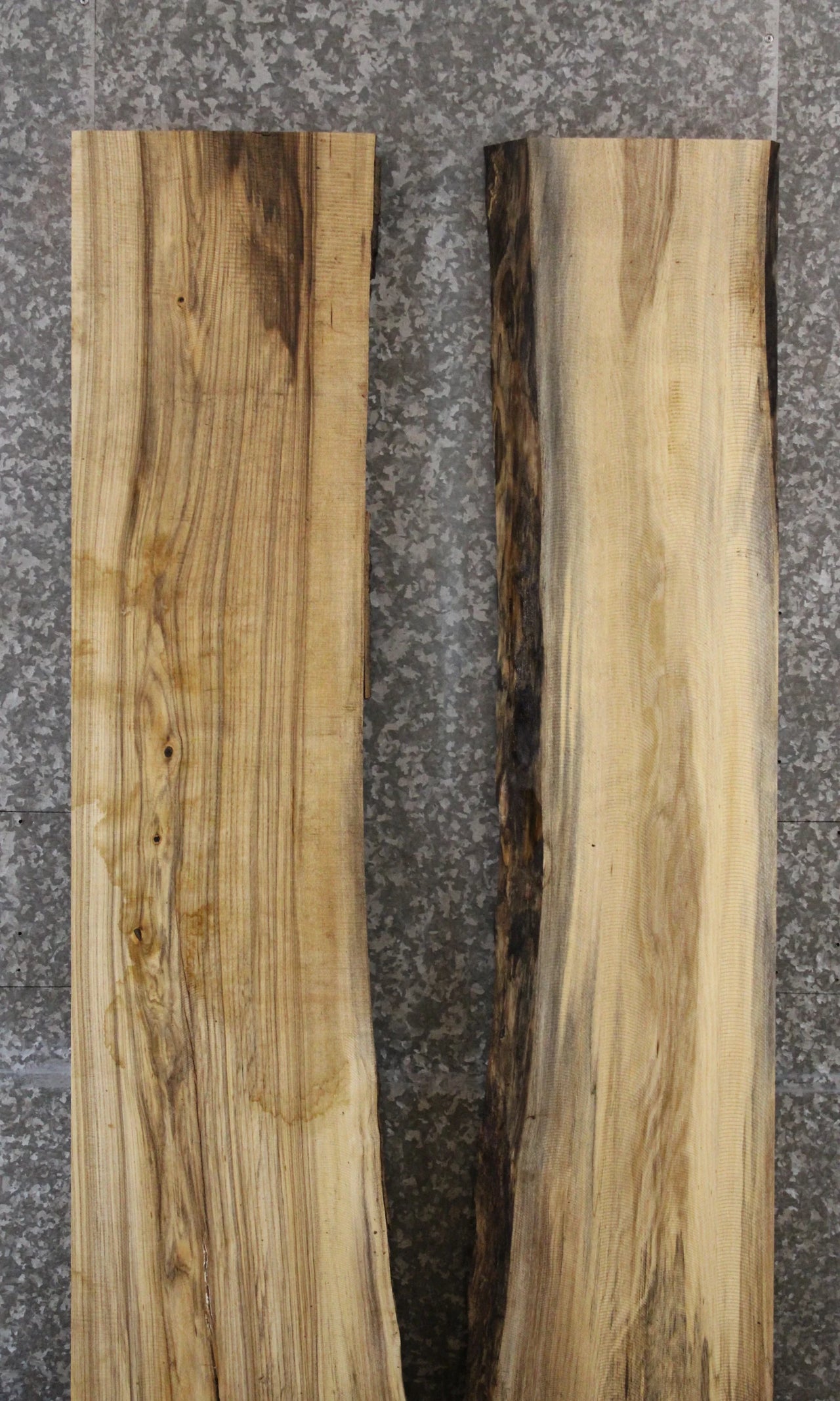 2- Hackberry Live Edge Wood Dining Table Top Slab Set 39457-39458