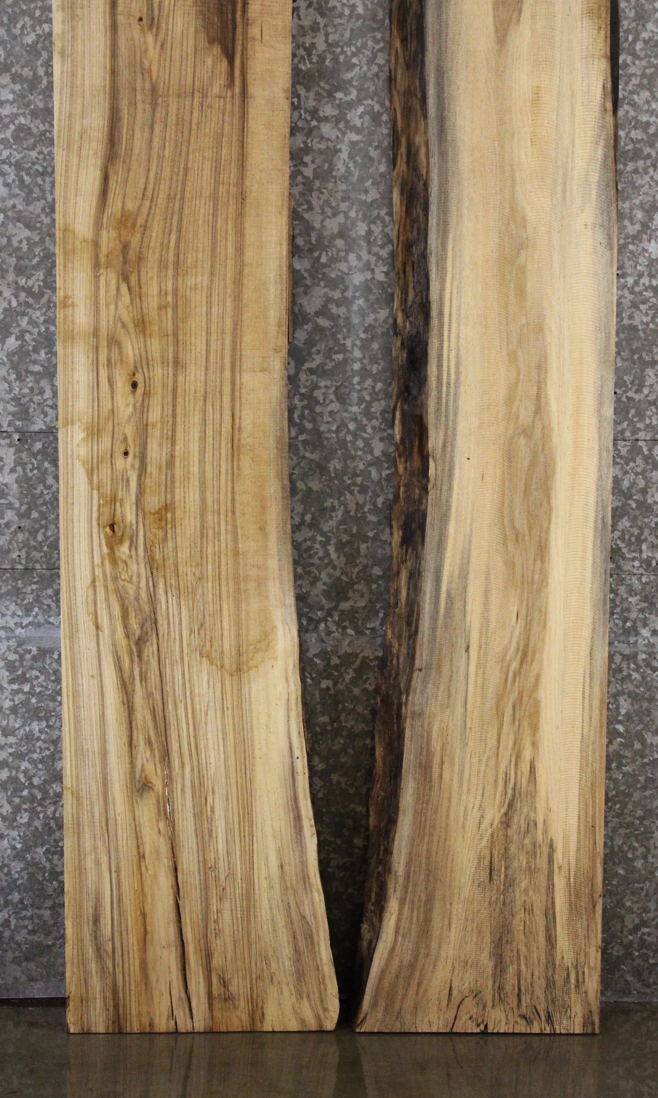 2- Hackberry Live Edge Wood Dining Table Top Slab Set 39457-39458