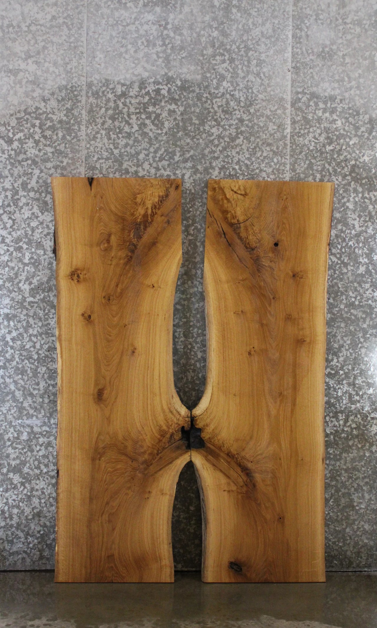 2- White Oak Live Edge River Table Top, Bar Top Slabs 39462-39463