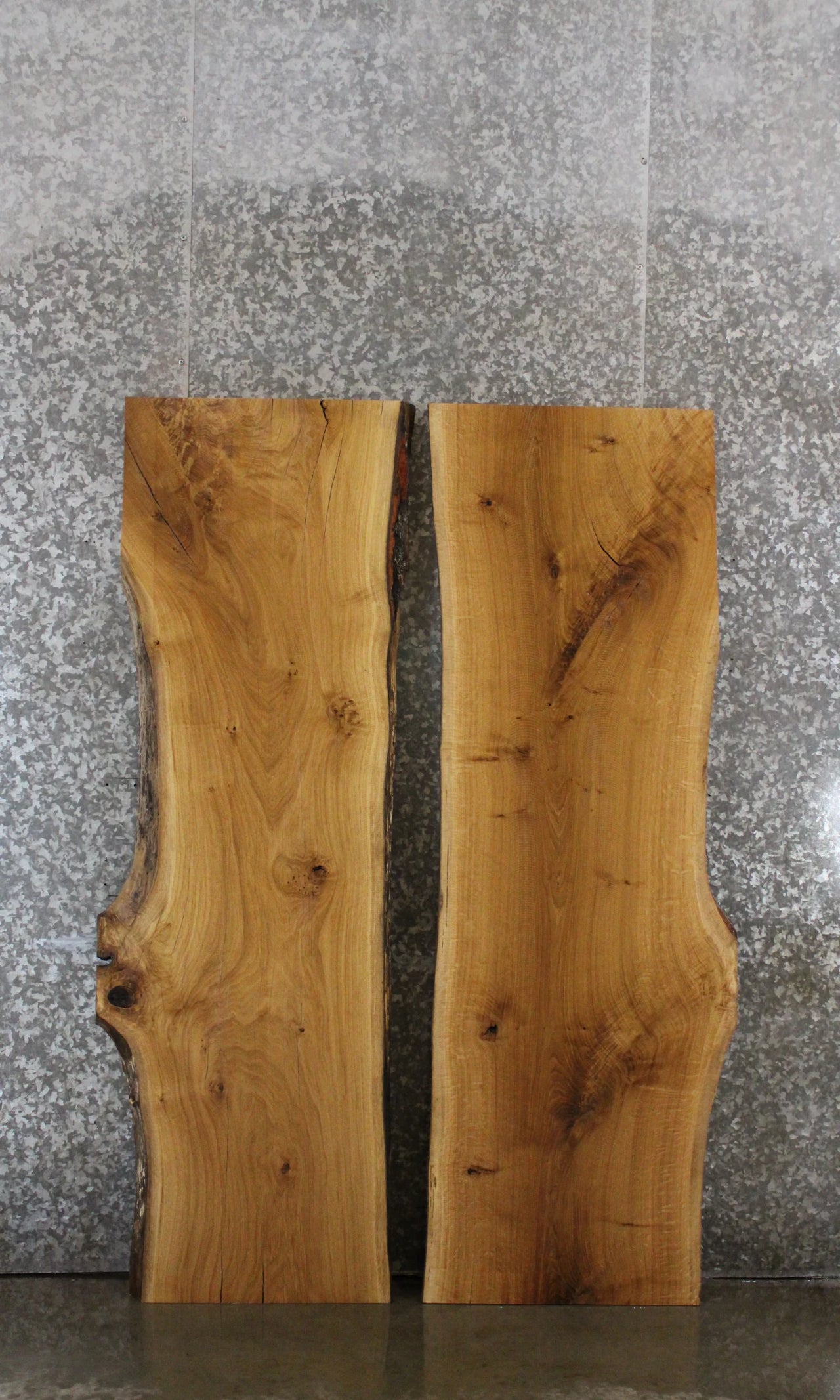 2- White Oak Live Edge River Table Top, Bar Top Slabs 39462-39463