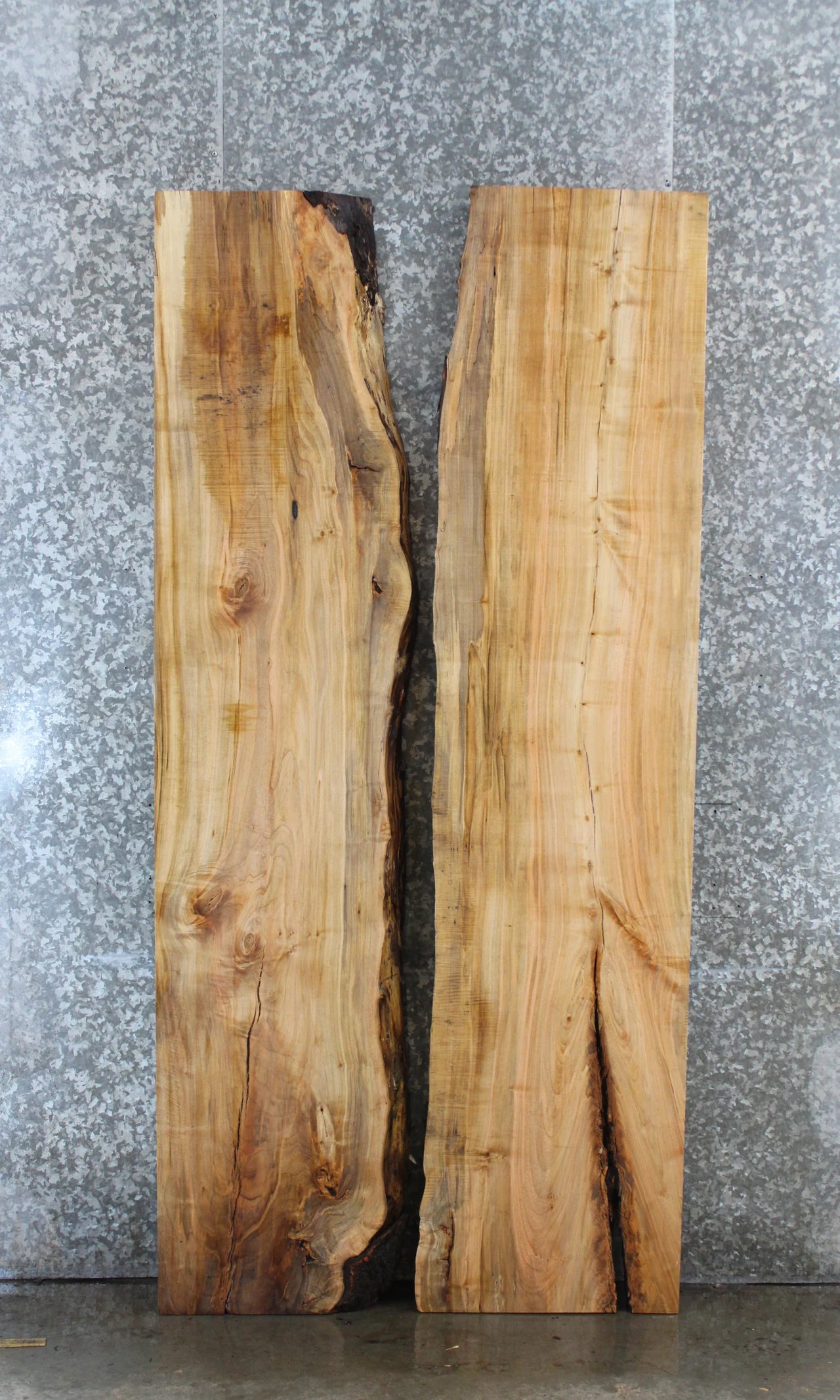 2- Spalted Maple Live Edge Book Match Dining Table Top Slabs 39464-39465