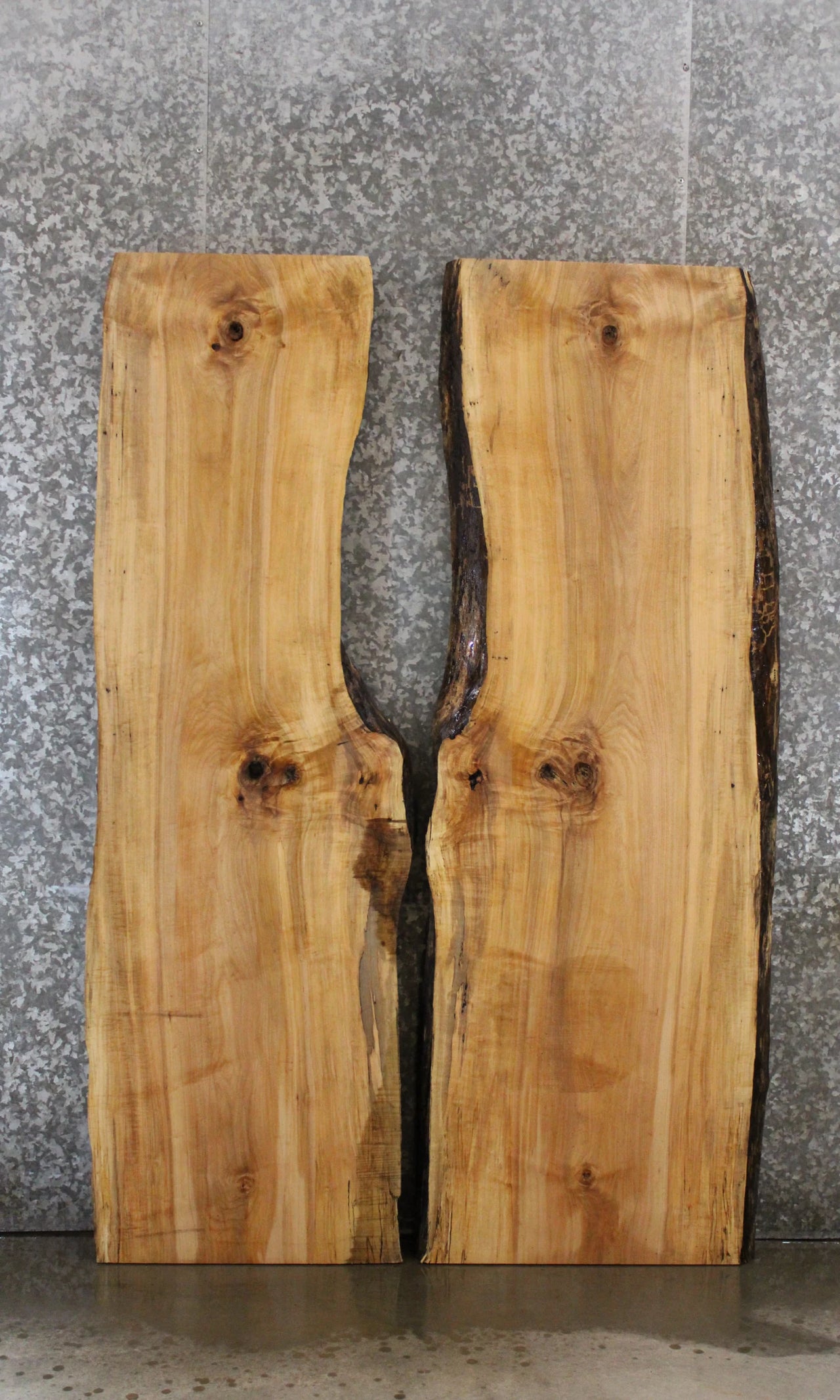 2- Spalted Maple Live Edge Epoxy River Table Top Project Slabs 39467-39468