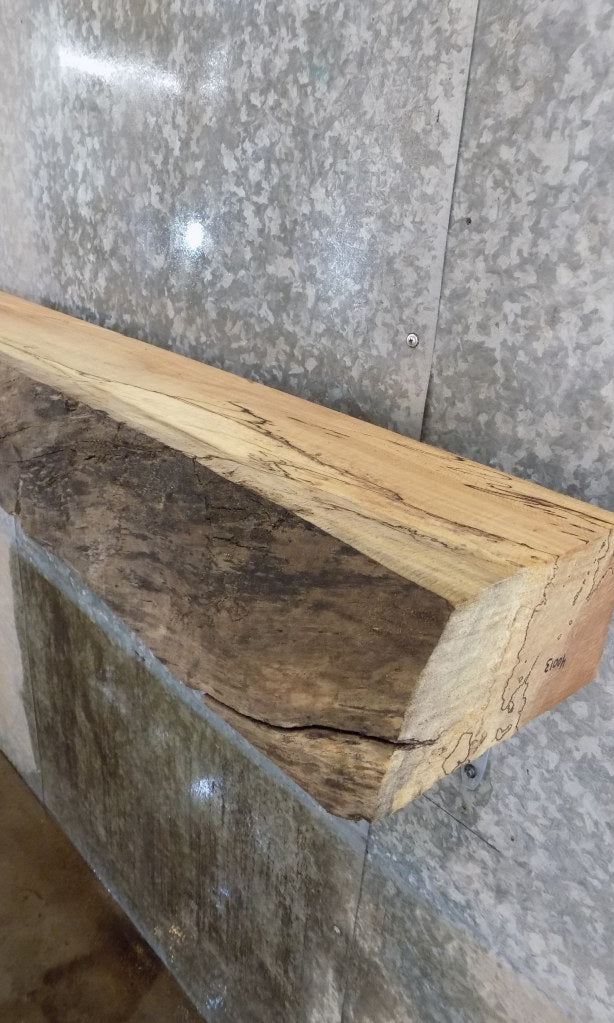 Reclaimed Partial Live Edge Maple Mantel Slab/Lumber Board 40013