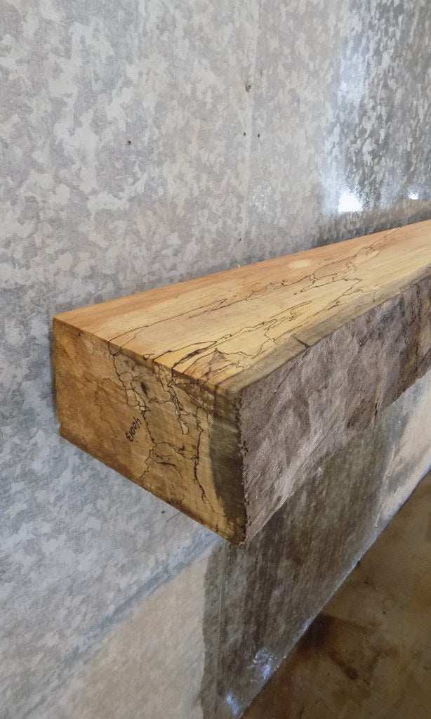 Reclaimed Partial Live Edge Maple Mantel Slab/Lumber Board 40013