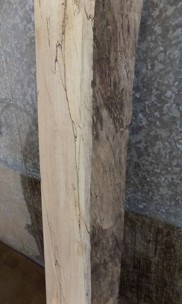 Reclaimed Partial Live Edge Maple Mantel Slab/Lumber Board 40013