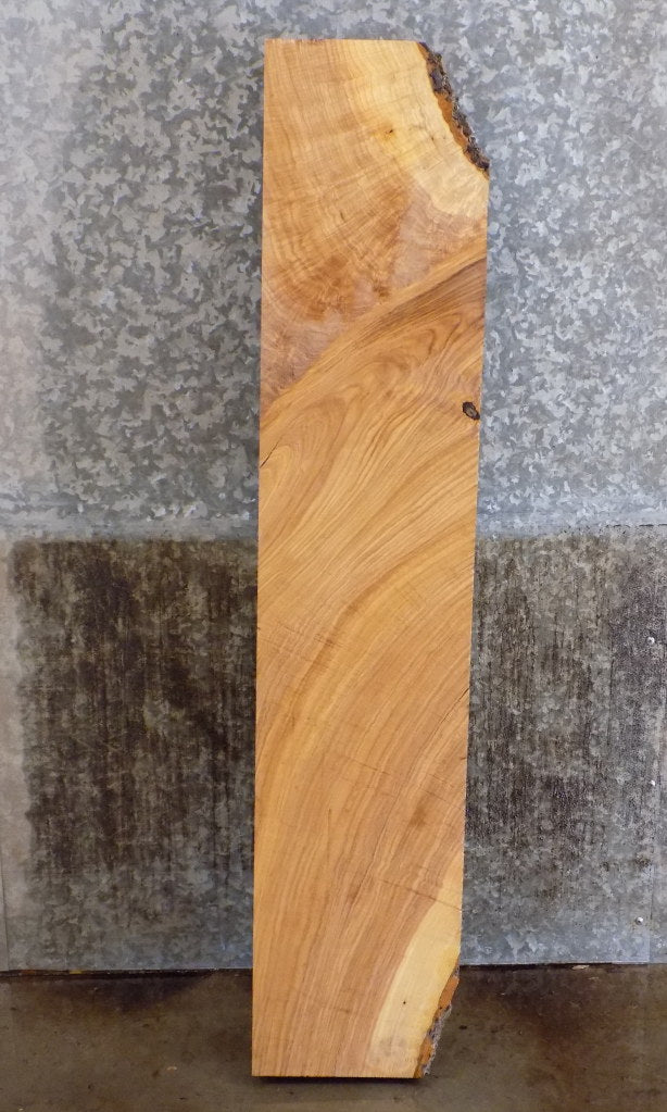 Partial Live Edge Rustic Thick Cut Ash Mantel Wood Slab 40024