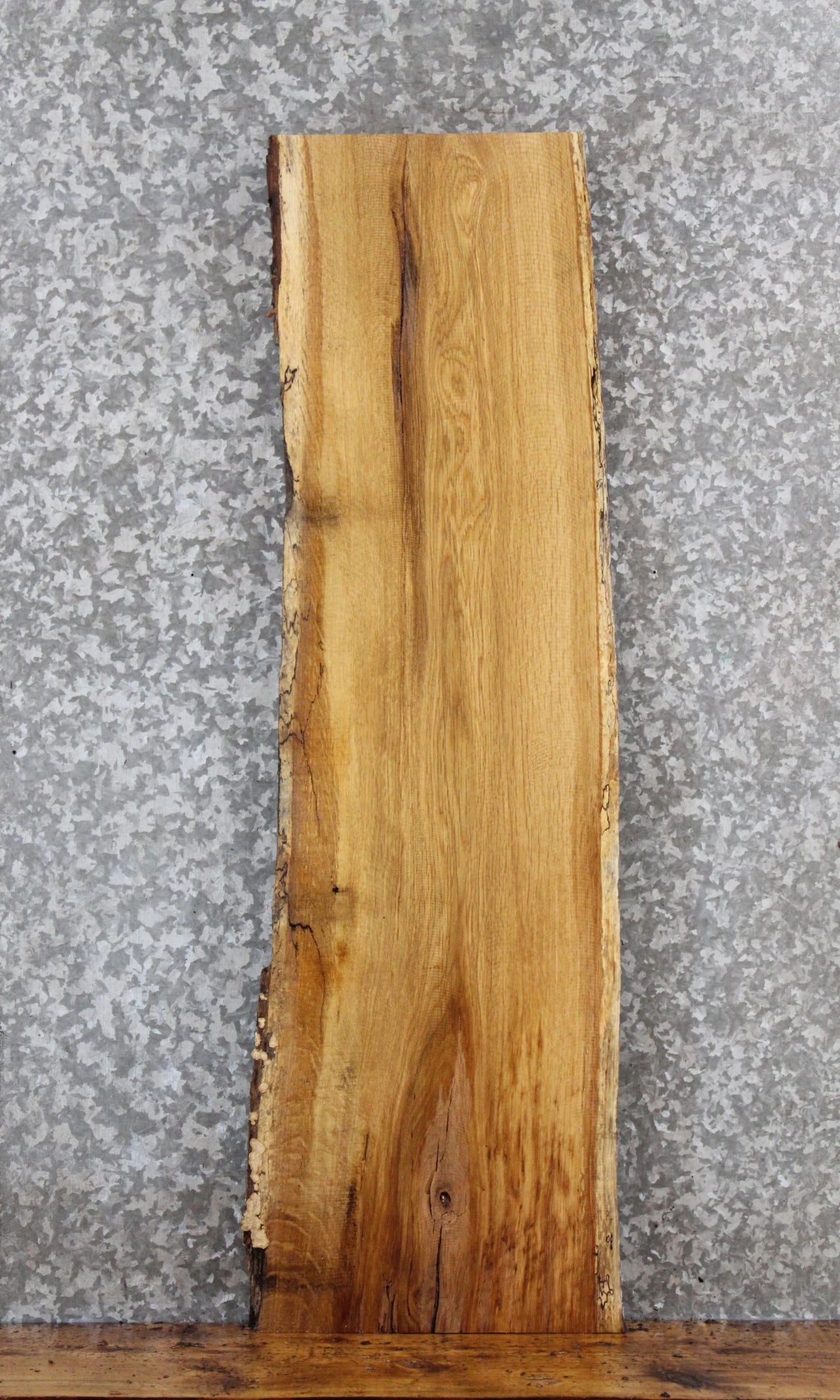 Live Edge White Oak Side Table Top/Wall Shelf 40026