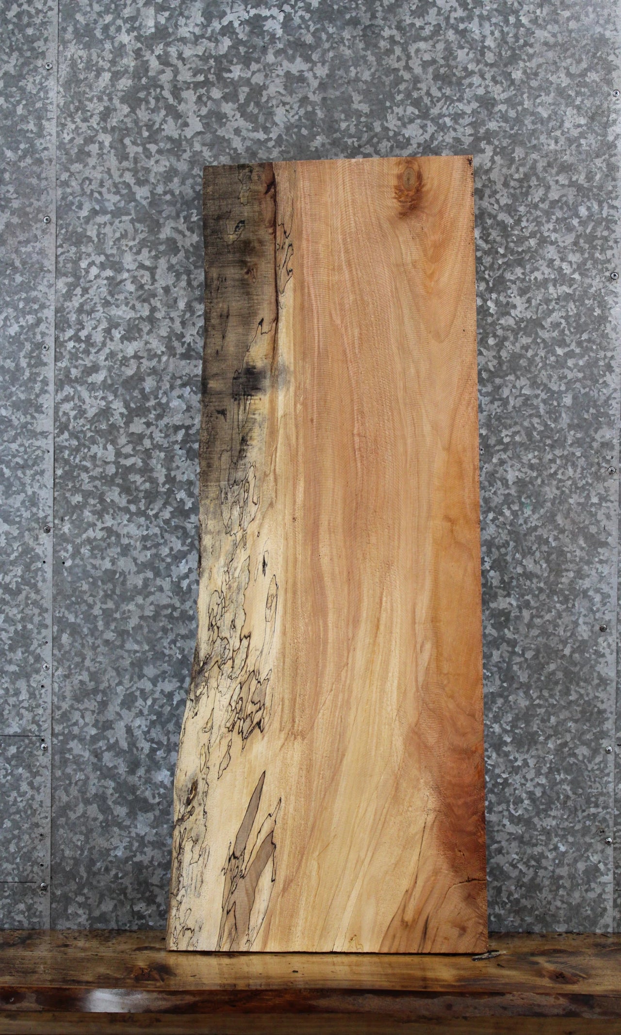 Spalted Maple Live Edge Shelf/Bench/End Table Slab 40041