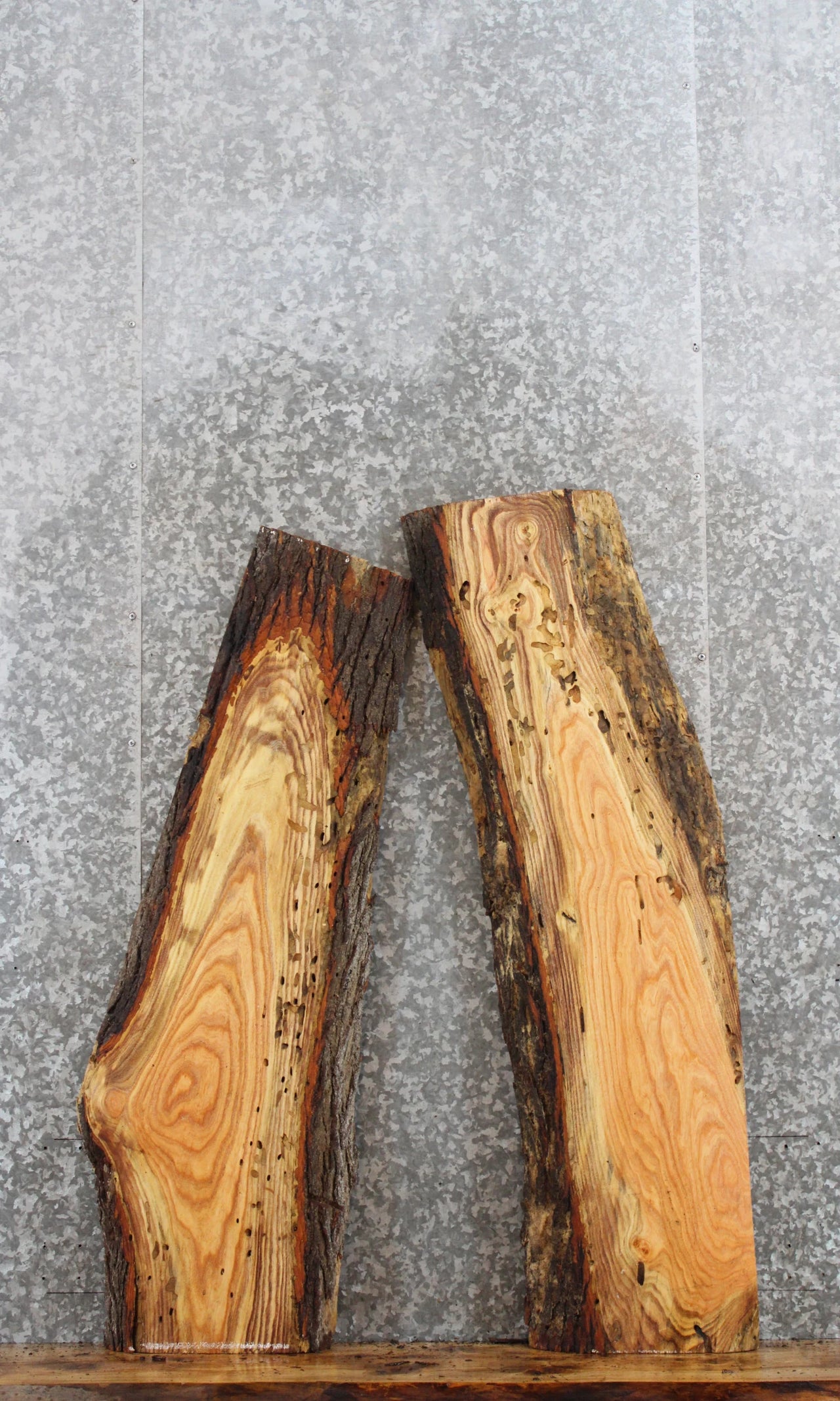 2- Live Edge Locust Side Tables/Wall Shelves 40071-40072