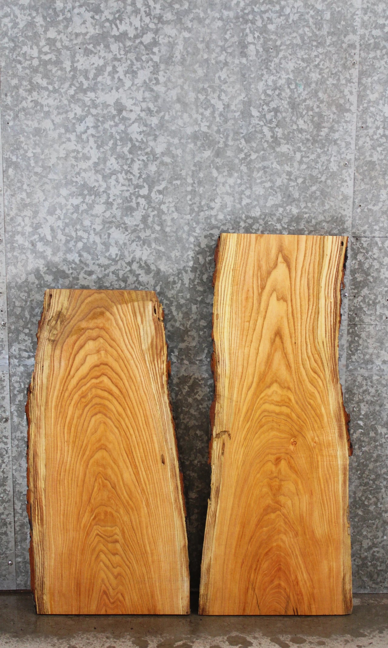 2- Live Edge Locust Bookmatched Coffee/Sofa Table Top Slabs 40085-40086