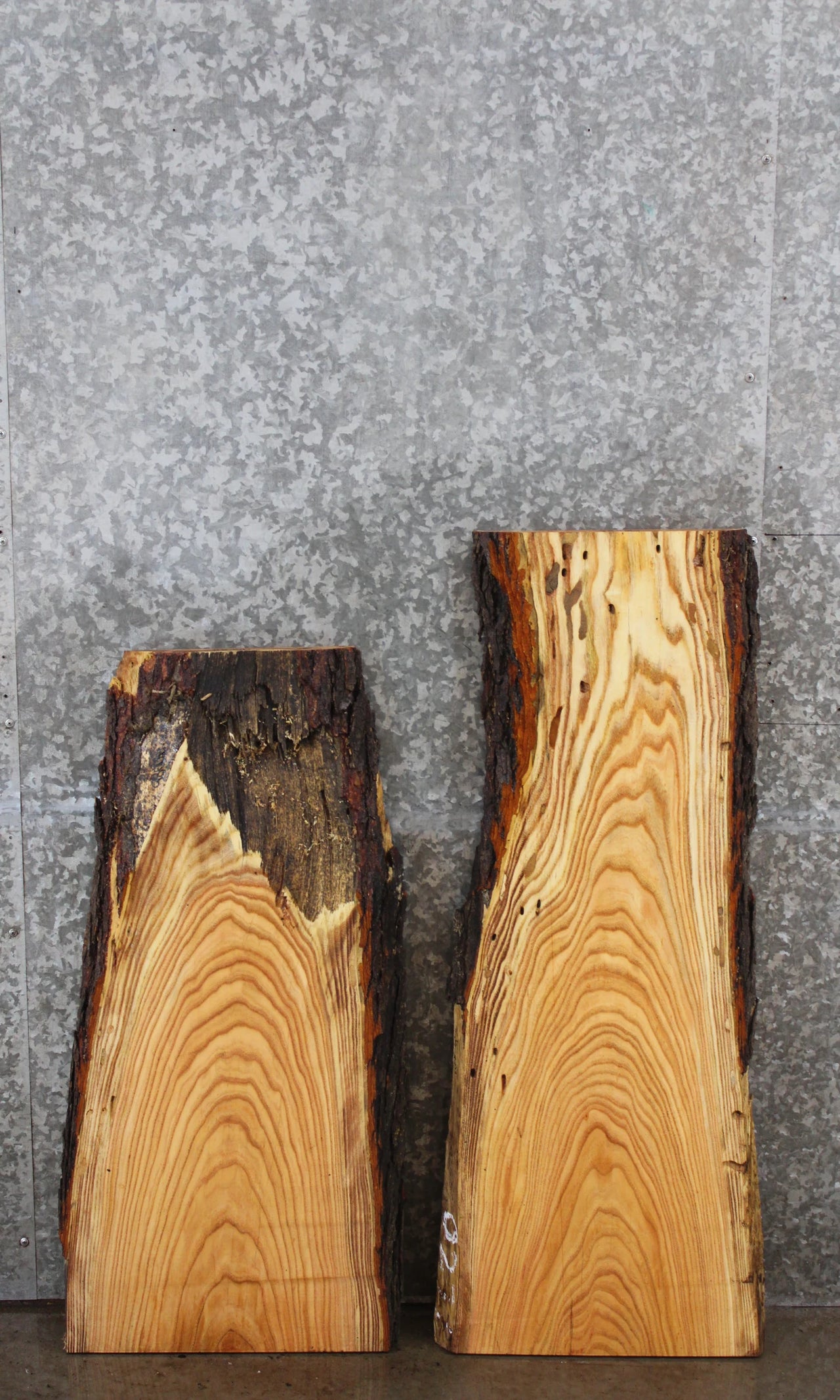 2- Live Edge Locust Bookmatched Coffee/Sofa Table Top Slabs 40085-40086