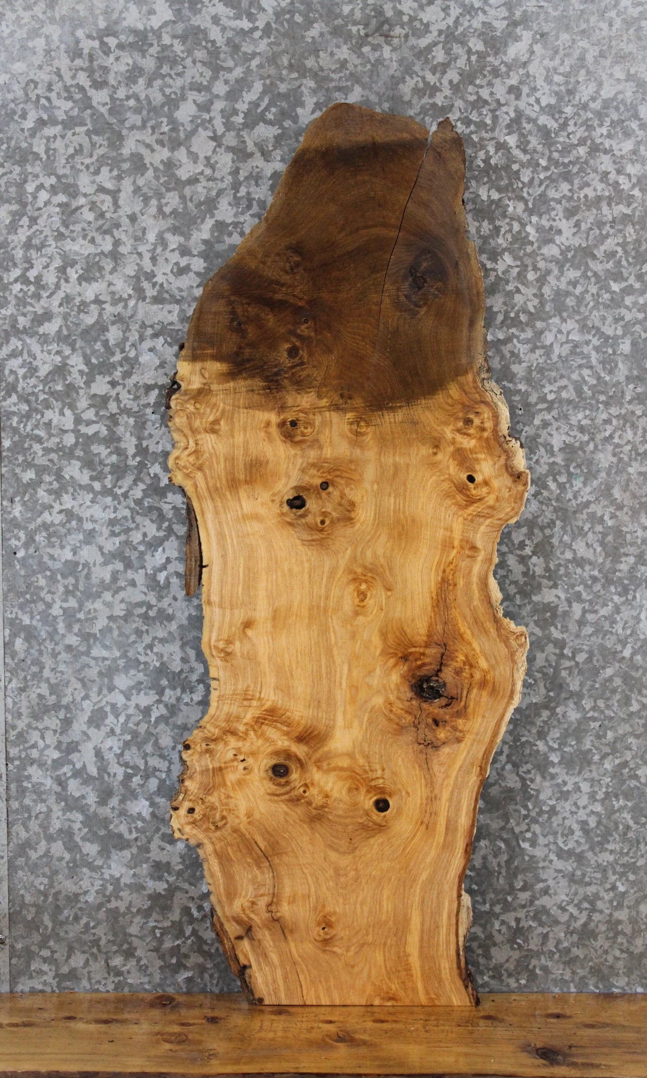 Live Edge White Oak Side Table Top/Taxidermy Mount Slab 40088