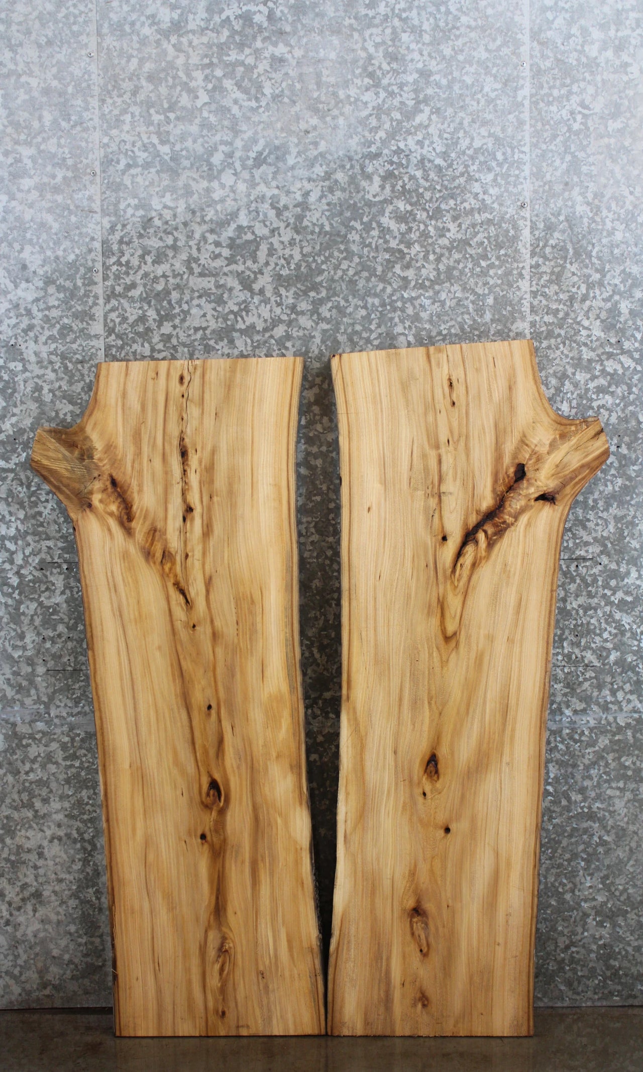 2- Live Edge Elm Hardwood Table Top Slab, Epoxy River Project 40093-40094