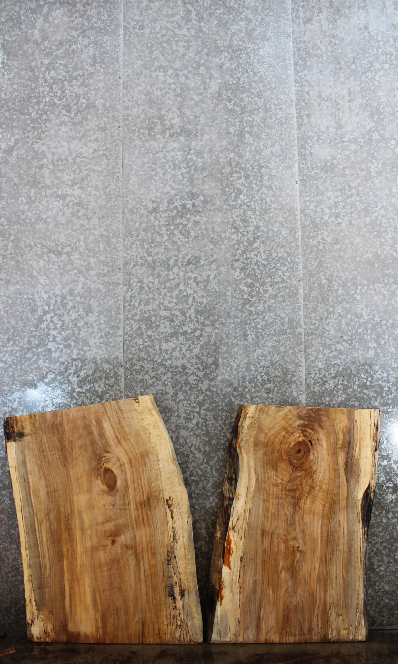 2- Live Edge Spalted Maple Wood Slabs, Coffee Table Tops 40119-40120