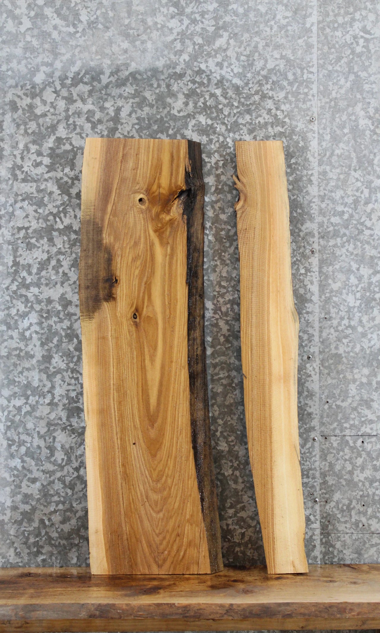 2- Rustic Natural Edge Ash Console Table Top 40215