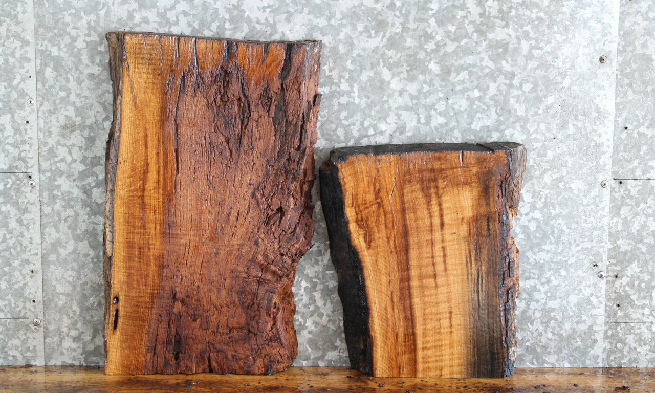 2- Live Edge White Oak End/Side Table Top Slabs 40287-40288