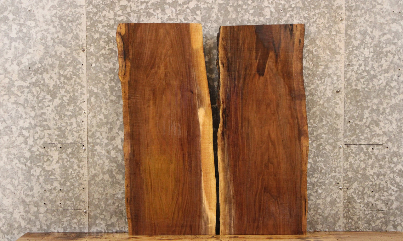 2- Live Edge Black Walnut Side Table Top 40301-40302