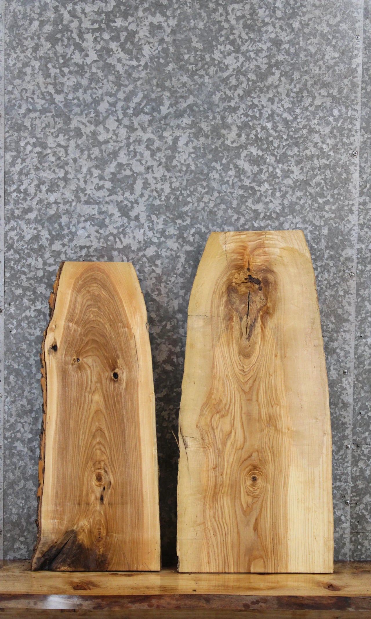 2- Ash Charcuterie Board Live Edge Slab Set 40313-40314