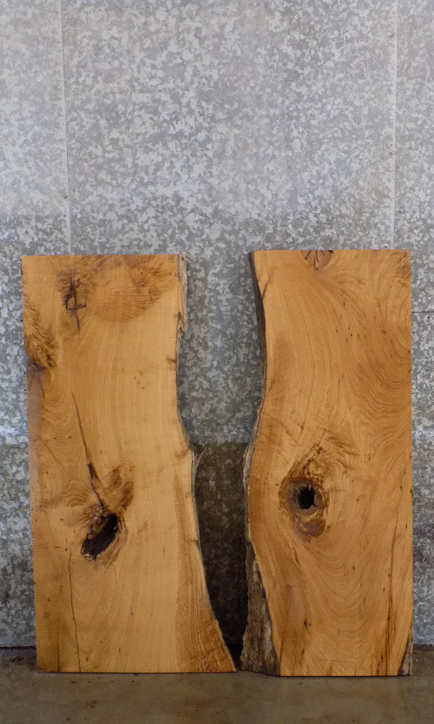 2- Live Edge White Oak Office Desk Top Slabs CLOSEOUT 4049-4050